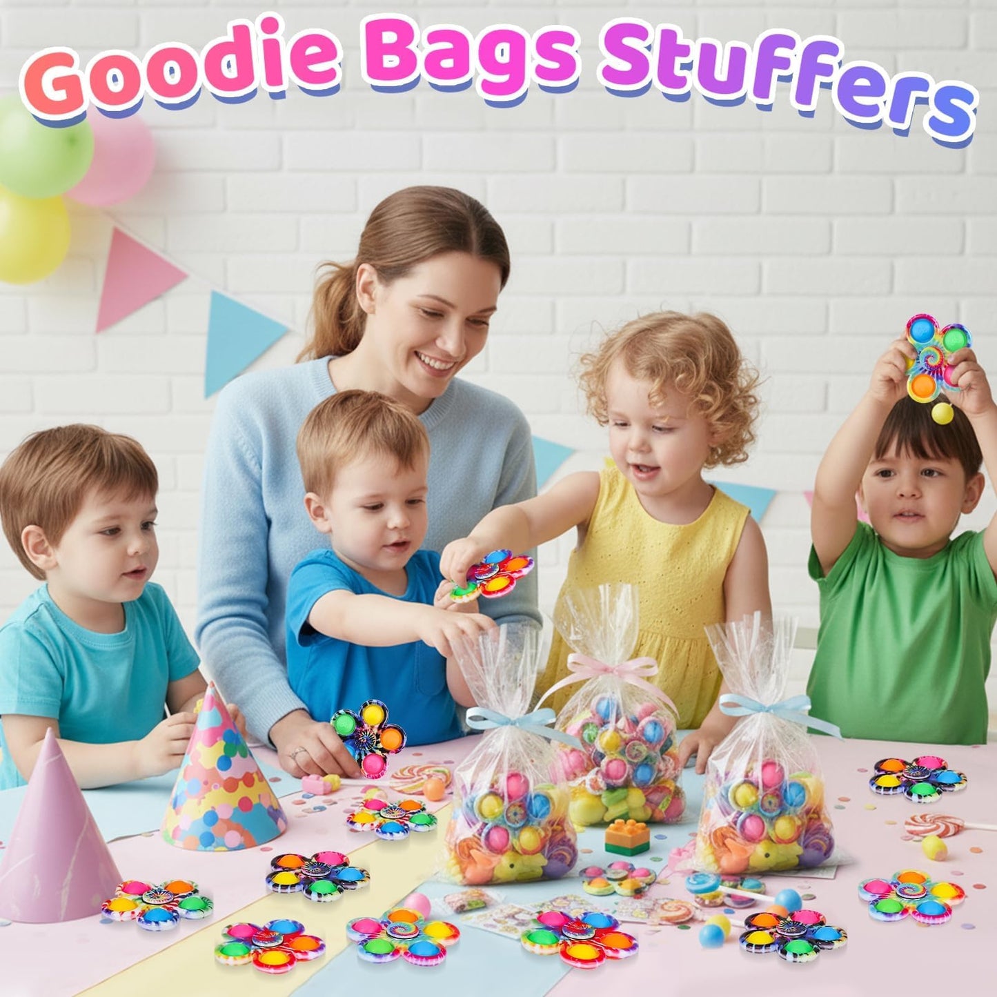 Gigilli 24 Pack Party Favors Fidget Spinners for Kids 4-8-12, Treasure Box Toys Classroom Prizes, Goodie Bags Stuffers Gifts for Kids 3-5, ADHD Pop Mini Fidget Toys Bulk, Adult Anxiety Sensory Toys
