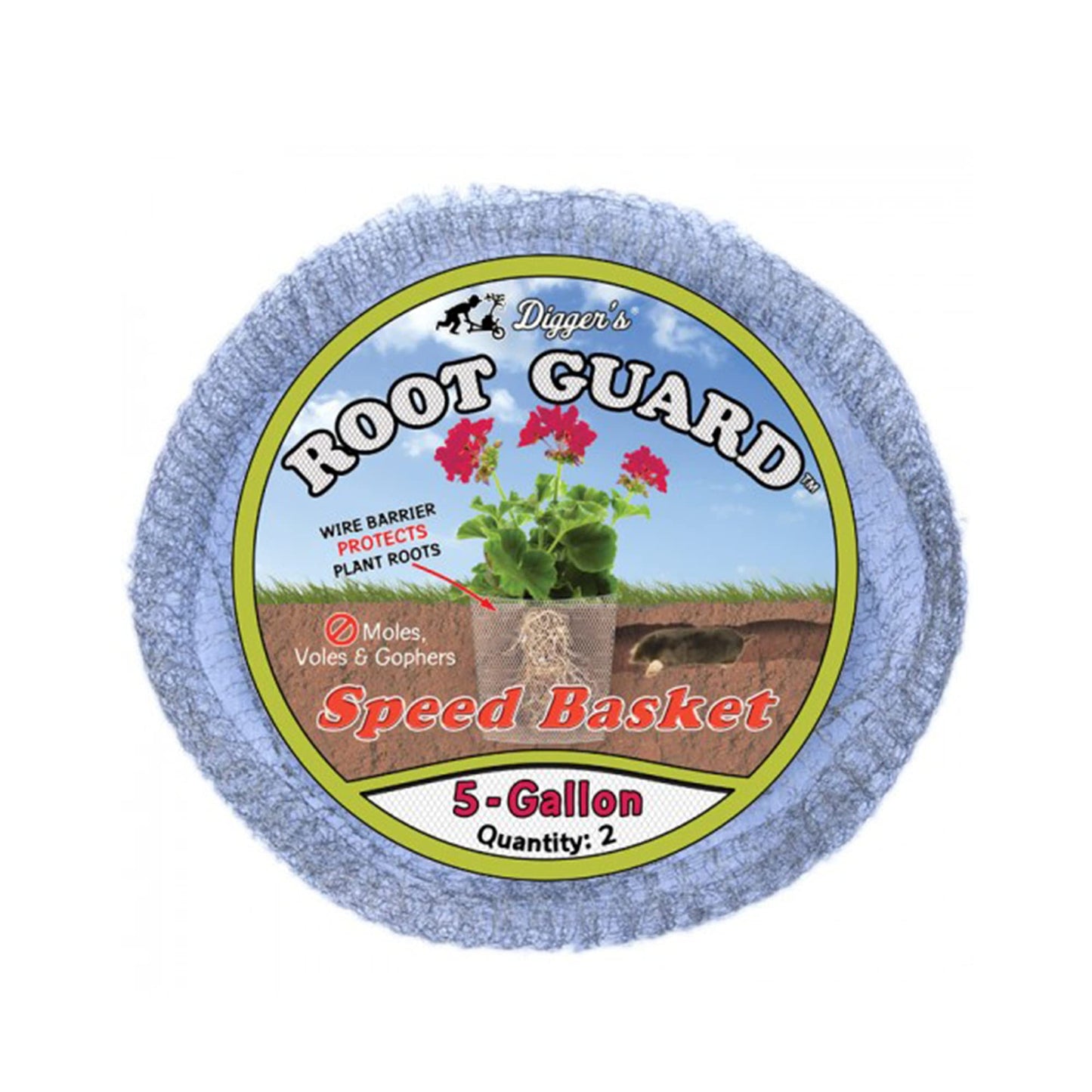 RootGuardTM Digger’s 5-Gallon Root Guard Speed Baskets for Plants, Control Gopher for Efficient Planting (Pack of 2)
