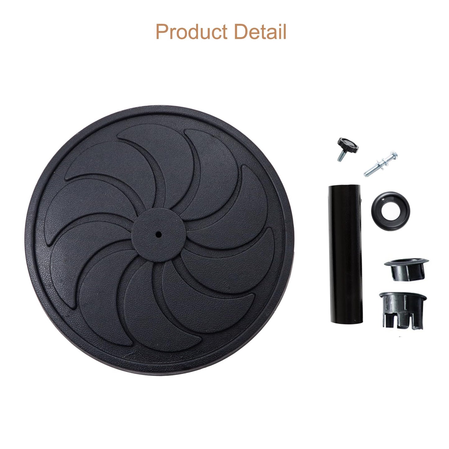 C-Hopetree 40 lb Round Heavy Duty Round Base Stand for Outdoor Patio Market Table Umbrella, Black