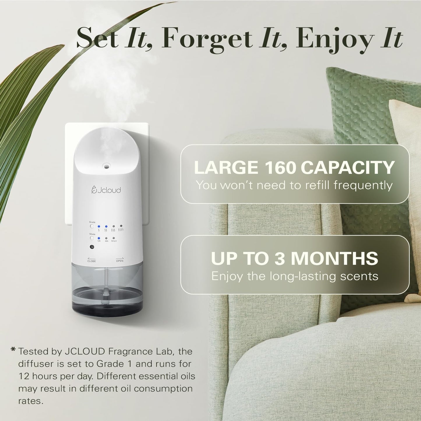 JCLOUD Plug in Diffuser for Essential Oils, 2 Pack Waterless Scent Diffuser Cover Up to 500 Sq. Ft. for Home, Office, Spa – Portable Wall Aromatherapy Device, White