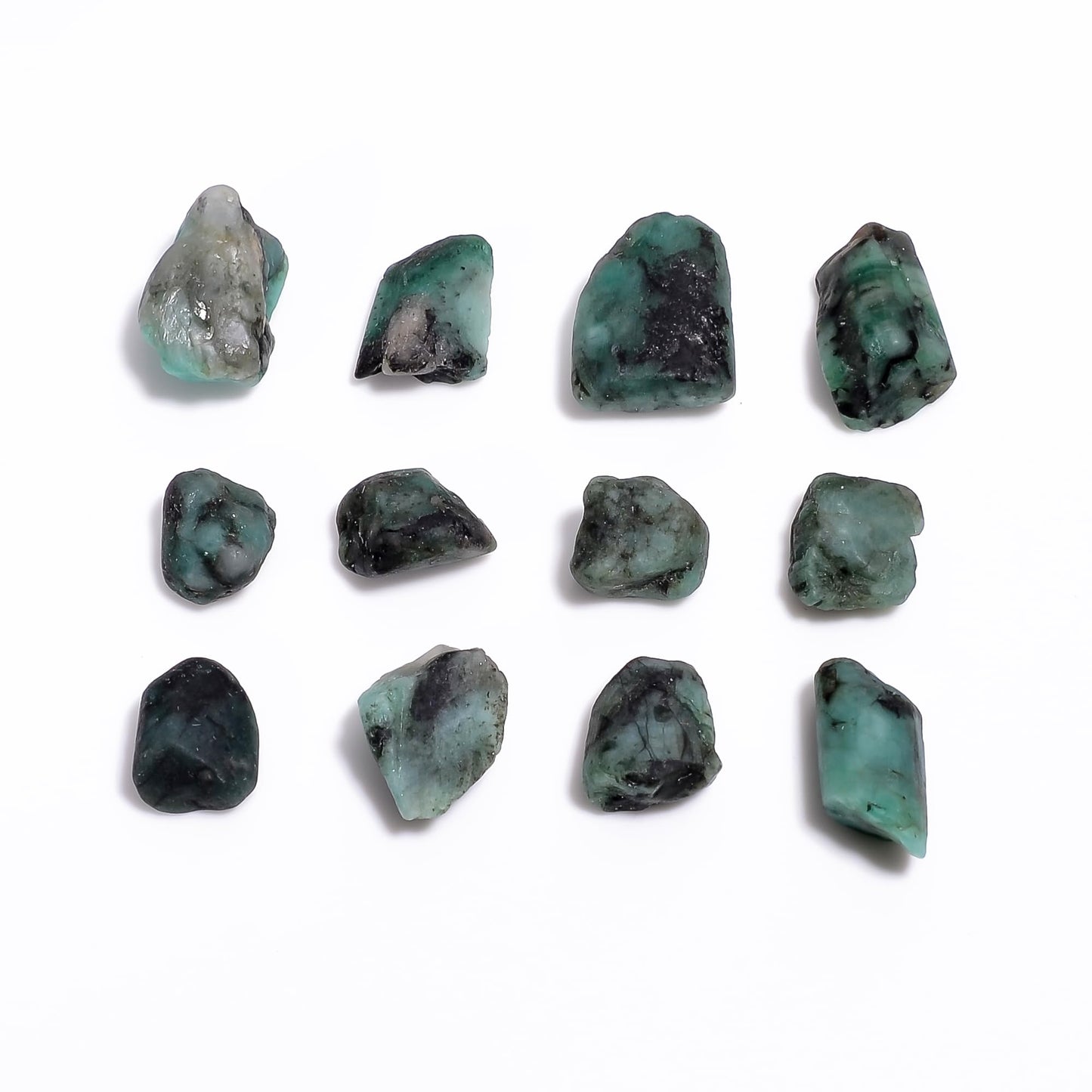GEMKORA 50 carats Raw Green Emerald Stone Lot, Rough Gemstone, Natural Crystals, Chakra Crystals, Healing Stones, Wholesale Pack, Jewelry Making Supply, Supply, (6 to 8pcs)