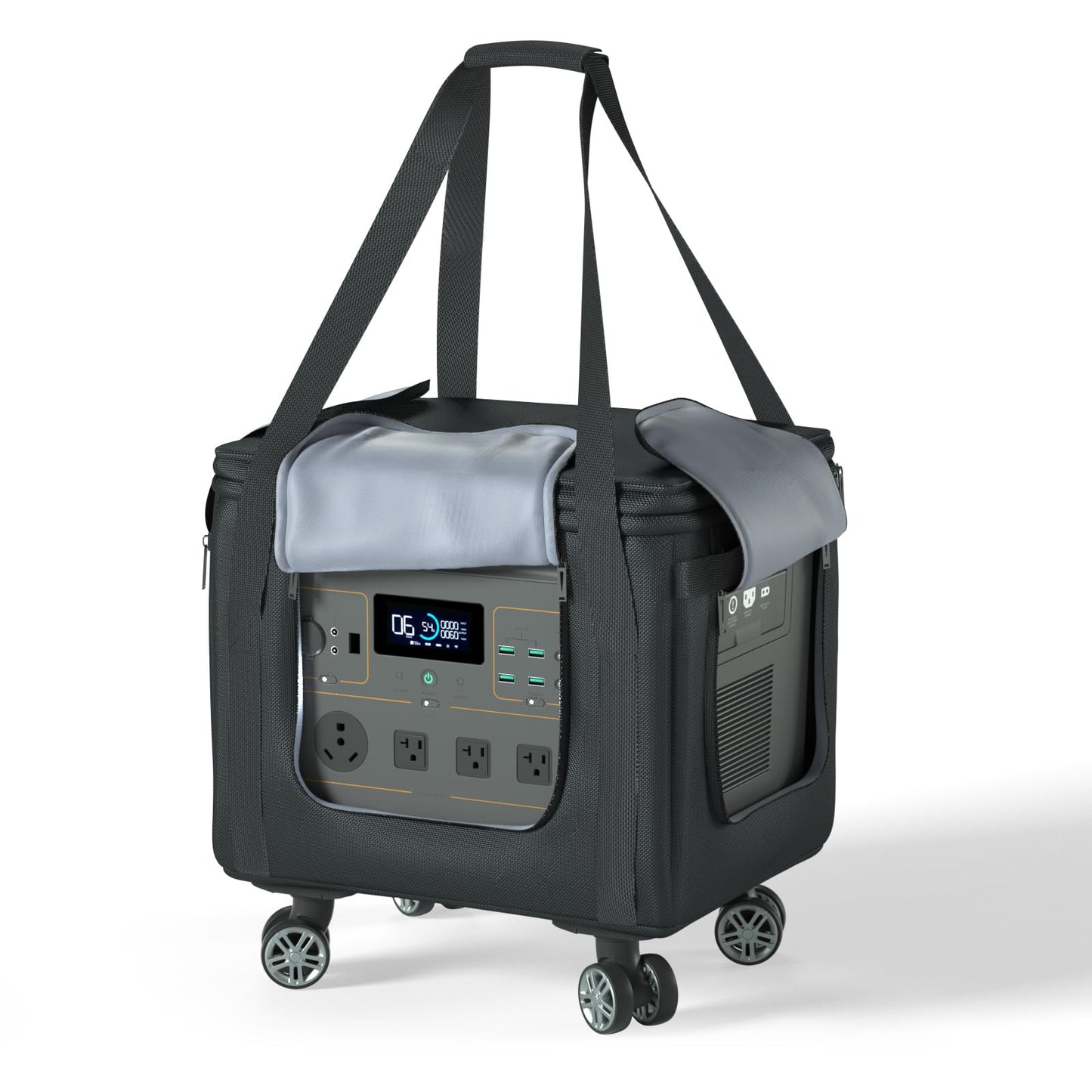 Santiano Power Station Bag,Easy to Carry,360° Removeable Wheels,Sailing Class -900D Waterproof Oxford Cloth,15*12*13in,Protect to 1200w-1800w Power Station,Outdoor Work, Travel, Fishing, RV, Camping