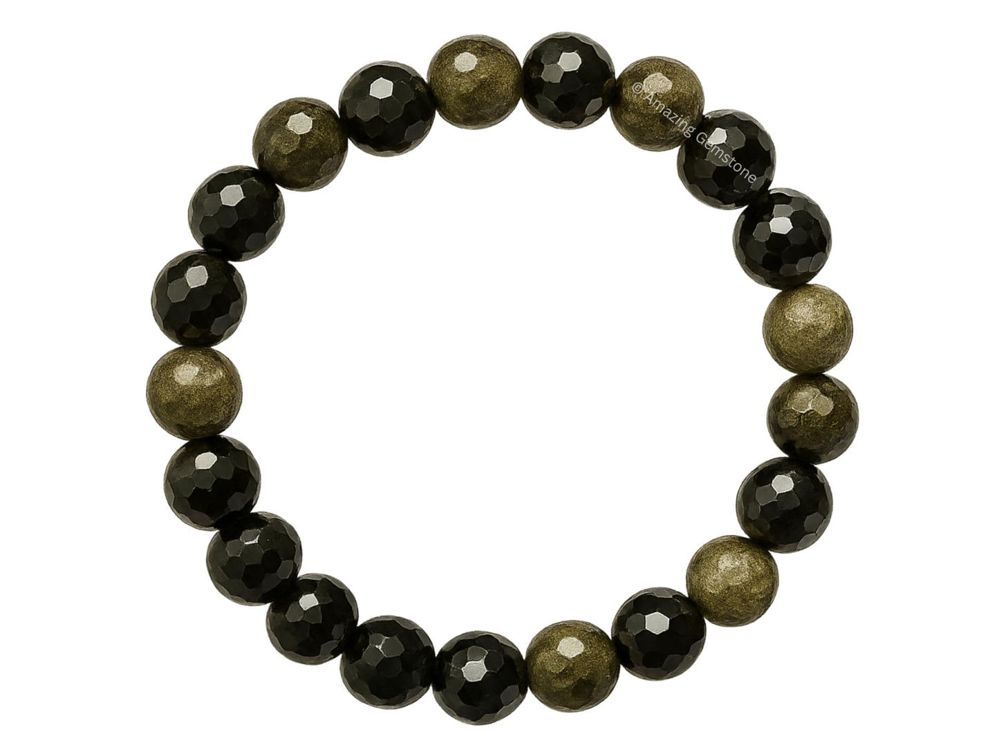 Amazing Gemstone Golden Sheen Obsidian Bracelet for Women - Chakra Mens Bracelet Protection Crystals and Healing Stones - Blessing Bracelet Spiritual Meditation Gift Christmas Stocking