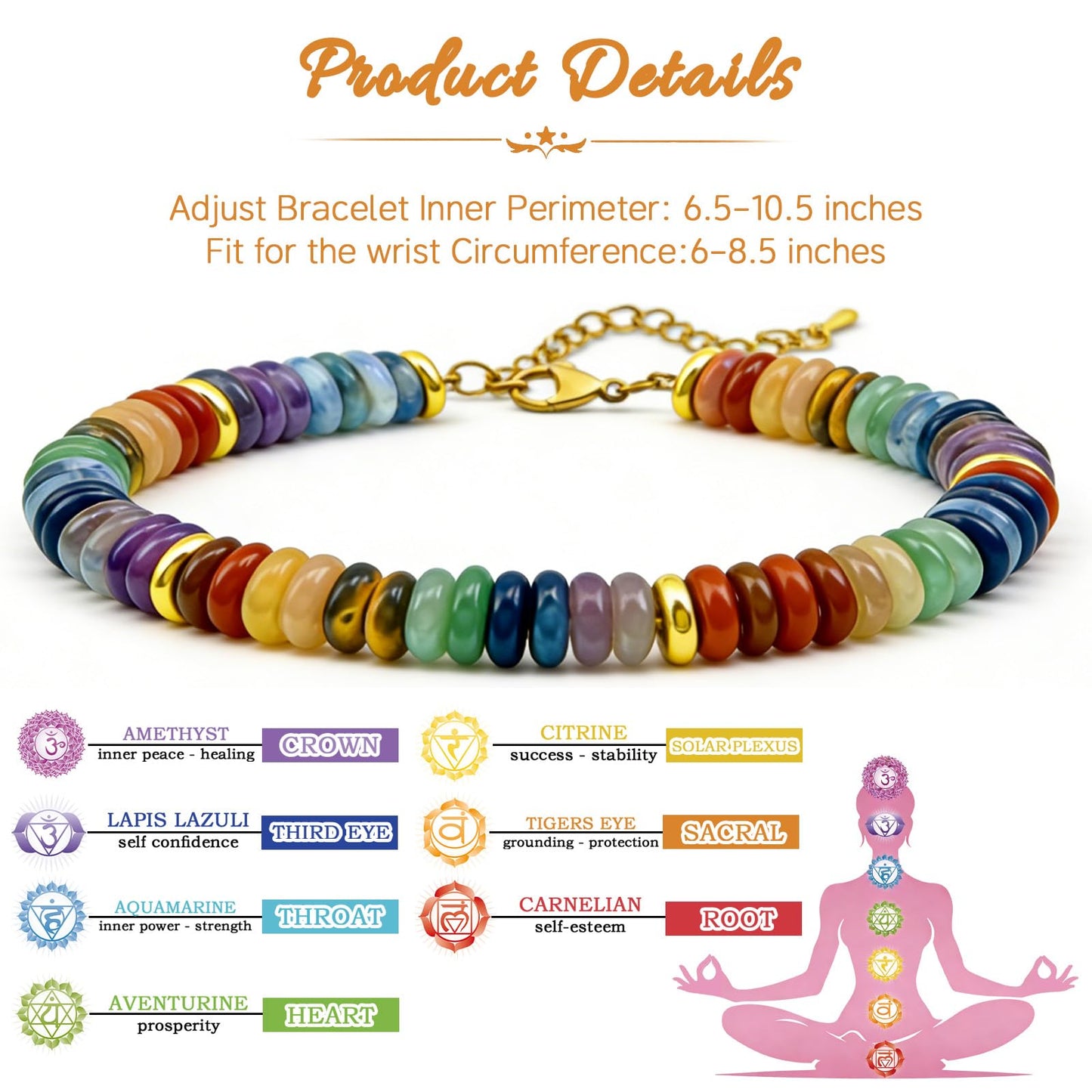 igvean Healing Crystals Chakra Bracelets Healing Gifts for Women Spiritual Gifts Anxiety Bracelet for Women Birthday Gift Ideas Mothers Day Christmas Gift for Best Friend Mom Daughter Coworker