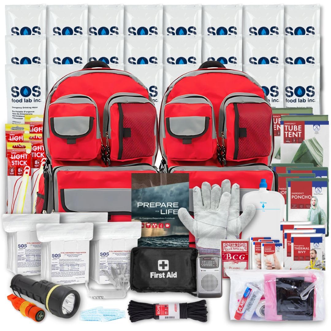 Family Emergency Kit | All-in-one Survival Kit Backpack for Earthquake, Flood, Disaster Relief, Civil Unrest & Outdoor - Survival Bag & Emergency Preparedness Kit for Families (4 Person)