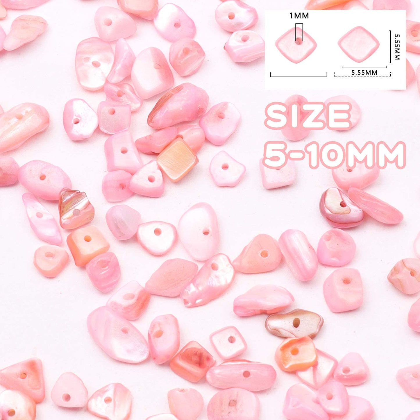 500 pcs Natural Chip Stone Beads Multicolor 5 mm to 8 mm Irregular Gemstone Healing Crystal Loose Rocks Bead Hole Drilled DIY for Bracelet Necklace Earrings Jewelry Making Craft