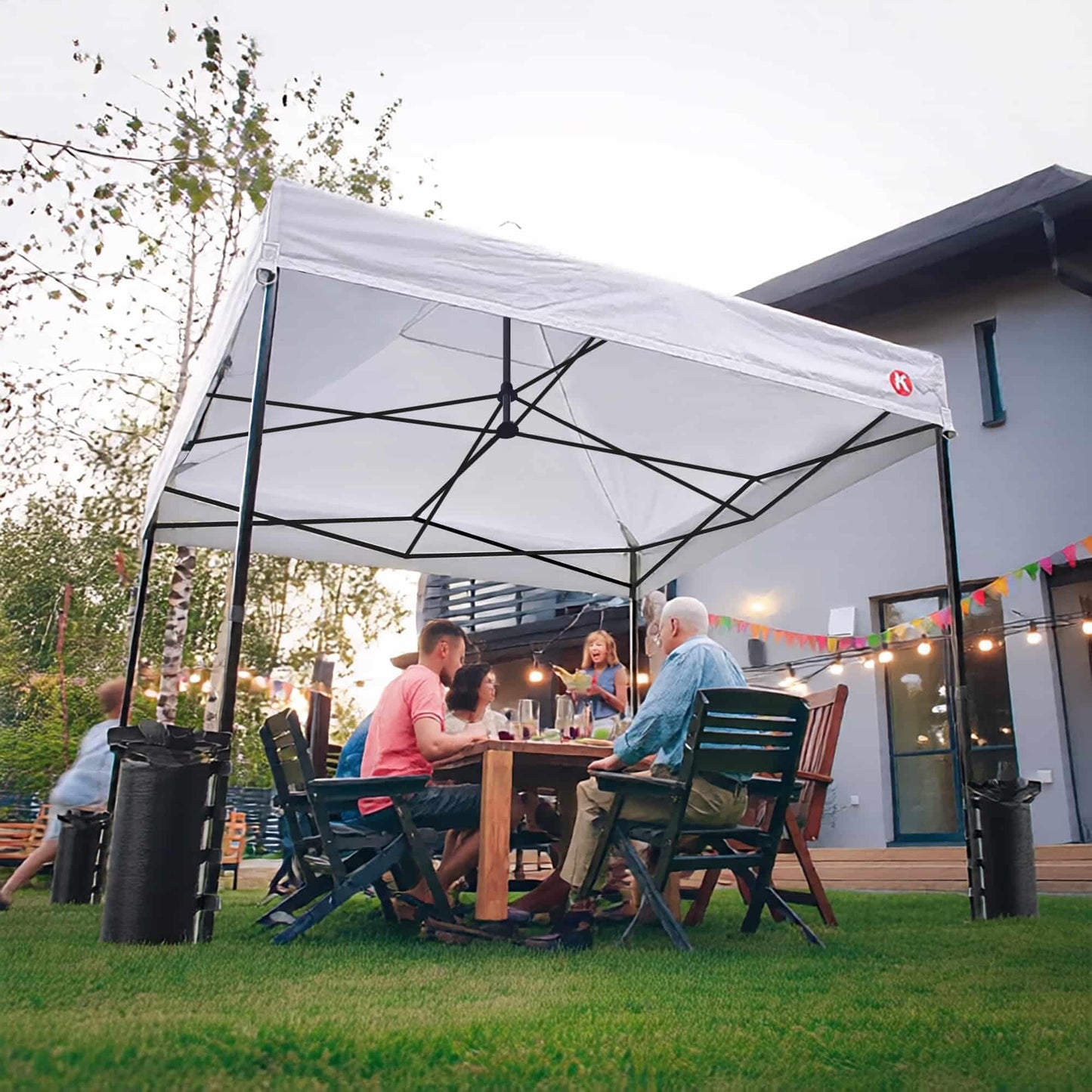 KaKuEike 10x10 Canopy Replacement Top - Heavy-Duty 600D Oxford Fabric with 8 Drainage Holes, Waterproof & 99% UV Resistant Tent Cover for Pop-Up Canopy, Professional Replacement Top Only (White)