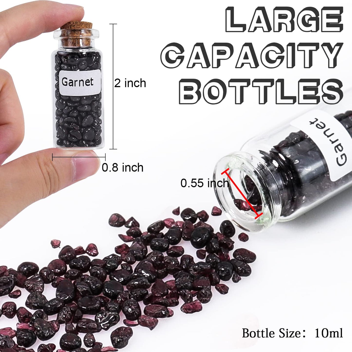 Consine A Set of 25 Different Crystal Gemstones in Glass Bottles, Chip Crystal Natural Reiki Healing Tumbled Stones Random Stuff Witchcraft Crystals for Meditation Therapy