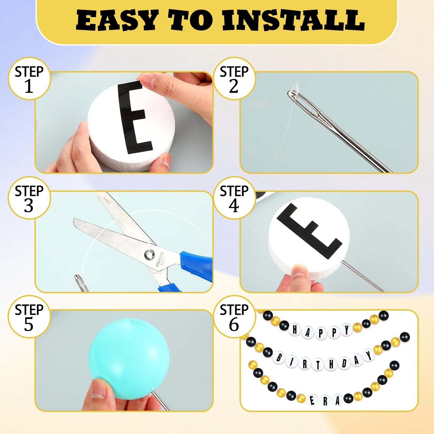 DIY Giant Friendship Bracelet 30th 35th 50th 60th Birthday Banner in My Birthday Era Banner Famous Singer Customizable Banner Garland Decor Foam Circles Ball Plastic Balls DIY Supplies