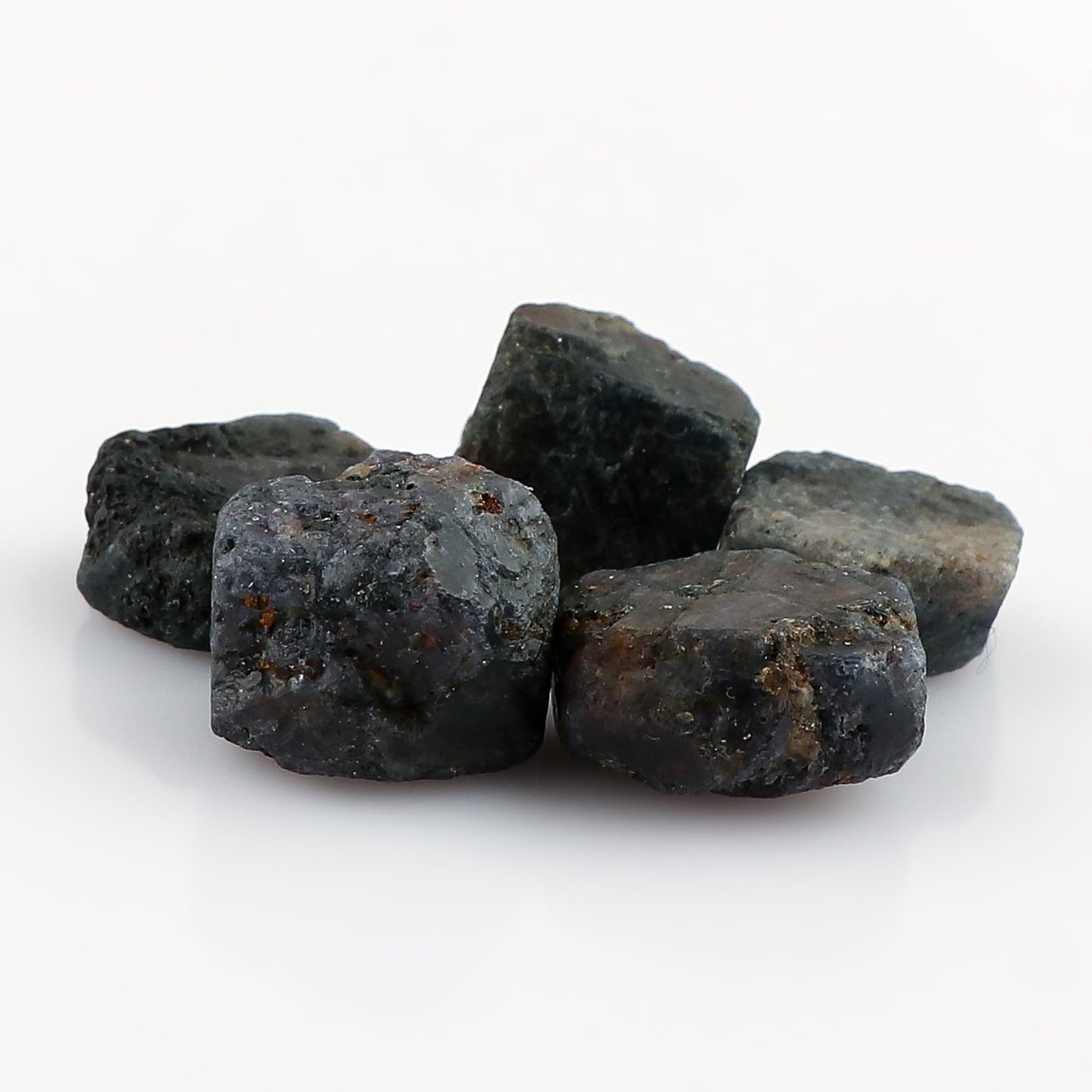 CRYSTALINES 5pcs Wholesale Natural Raw Blue Sapphire Gemstone, Untreated Rough Stone, Bulk Loose Supplies for Jewelry Making, Healing Crystals, September Birthstone, Gem Collection, AAA Grade
