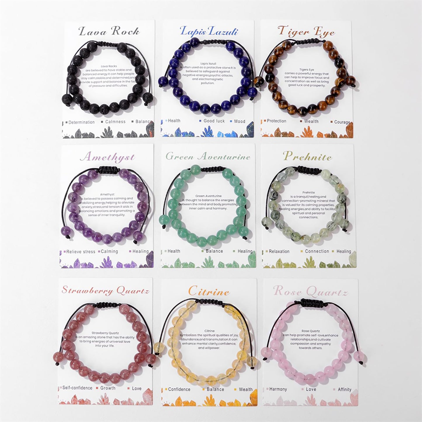 Lava Stone Bracelet for Men Women 8mm Dainty Handmade Adjustable Lava Bead Bracelet Healing Crystal Bracelet Gemstone Bracelets Lava Rock Bracelets for Women