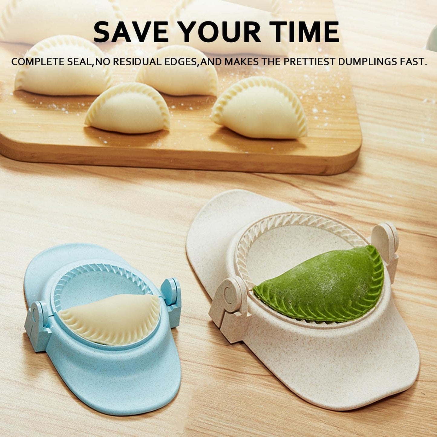 MUMSUNG Dumpling Maker, Empanadas press mold maker Set with Dough Cutter, Dumpling Mold Set for Pierogi, Pastelitos, Calzone, Turnovers, Chinese Dumpling White 3sizes (4"+3"+2.6")