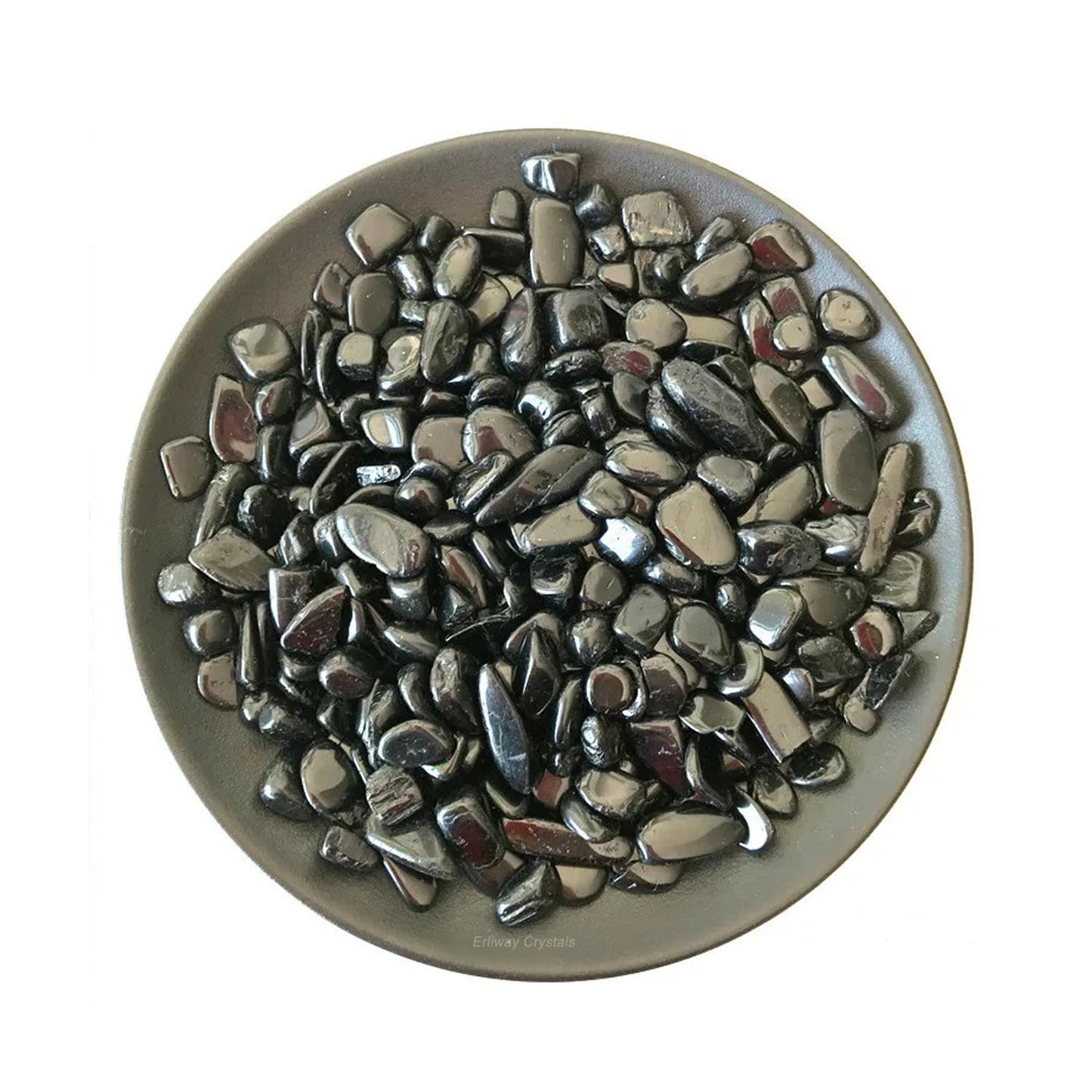 Erliway 100g Natural Black Tourmaline Tumbled Chips Stones,7-9mm Polished Healing Crystal Chips, Irregular Shaped Healing Crushed Crystal Stone, Healing Reiki Crystal Jewelry Making Home Decor