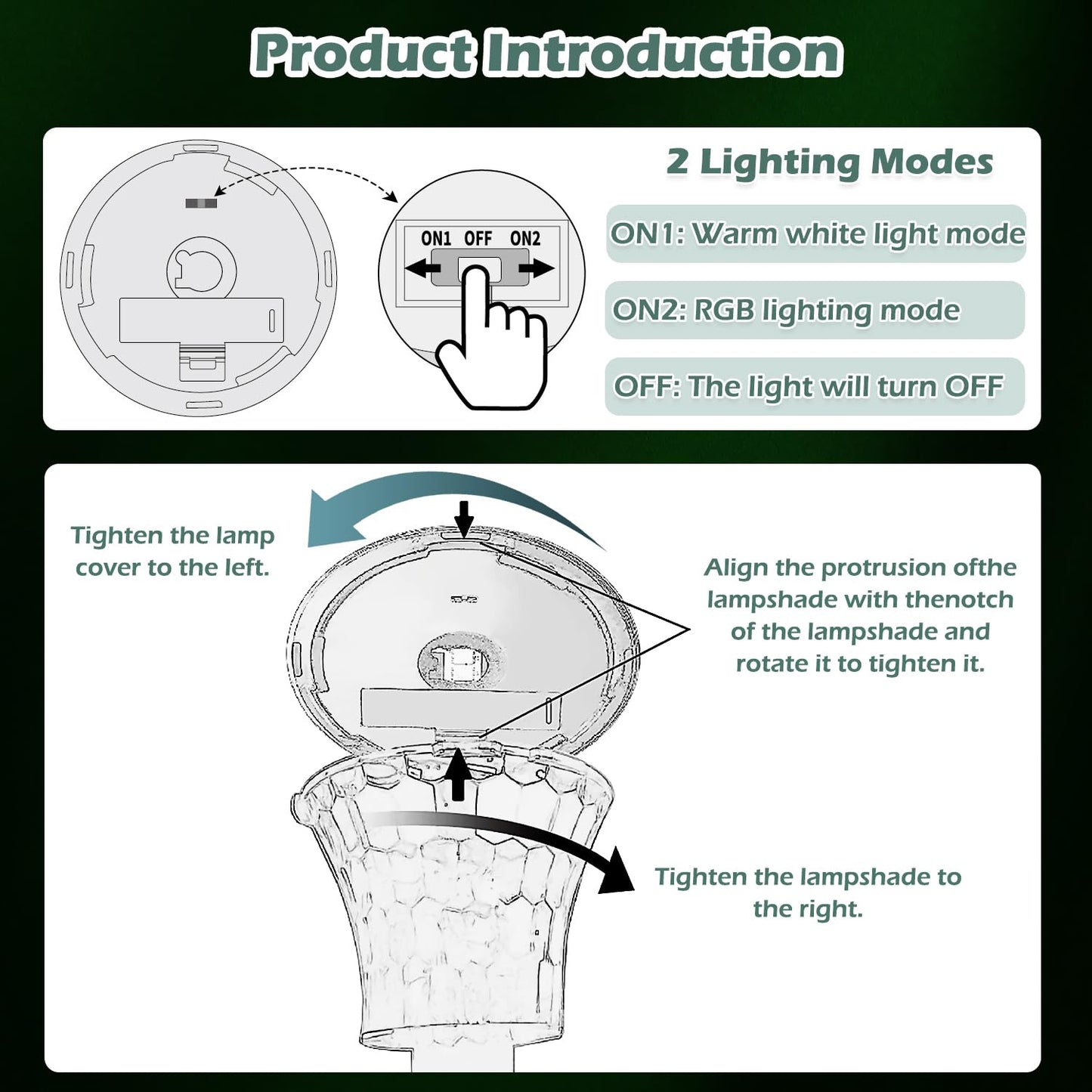 fomaia Solar Pathway Lights 12 Pack, Outdoor Solar Garden Yard Light RGB Color Changing+Warm White IP67 Waterproof, Solar Powered Garden Lights for Walkway Yard Backyard Lawn Landscape