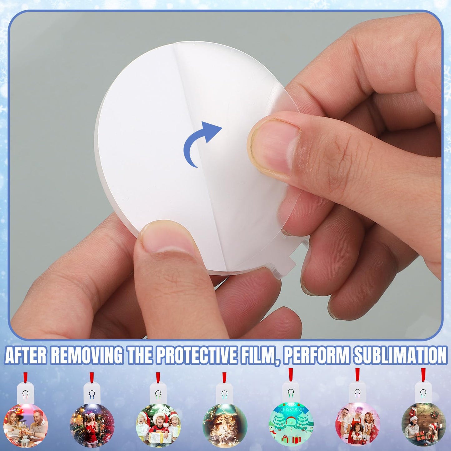 Halloscume 10 Pcs Christmas Sublimation Ornament Blanks Light up Acrylic LED White Pendants Ornaments Bulk for Heat Press Printing Xmas Tree DIY Handmade Crafts Party Decorations Supplies (Round)