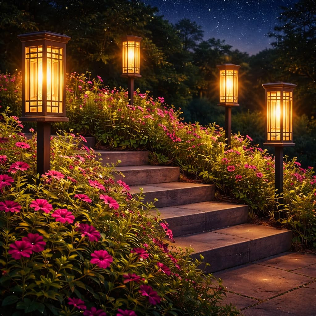 ALLIVING 8 Pack Solar Lights Outdoor Waterproof, Bright Solar Pathway Lights with Auto On/Off, Weatherproof Garden Landscape Lighting for Yard Patio Walkway Lawn Decor