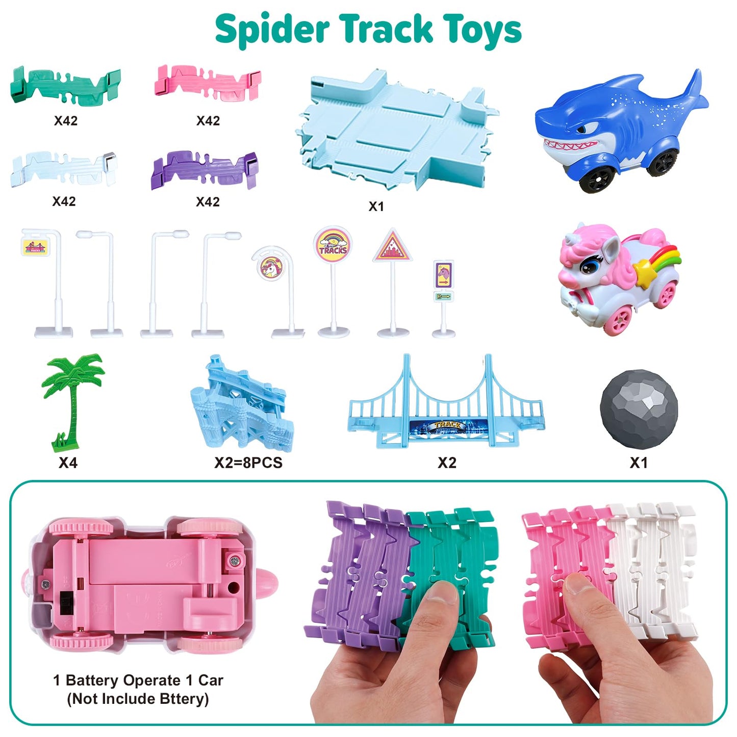 Car Toys for Kid 4-6, 194 PCS Race Car Track for Kids Ages 4-8, Monster Truck 2+ Year Old Birthday Gift Toddler Cars Toy for 3+ Year Old Girl Boy