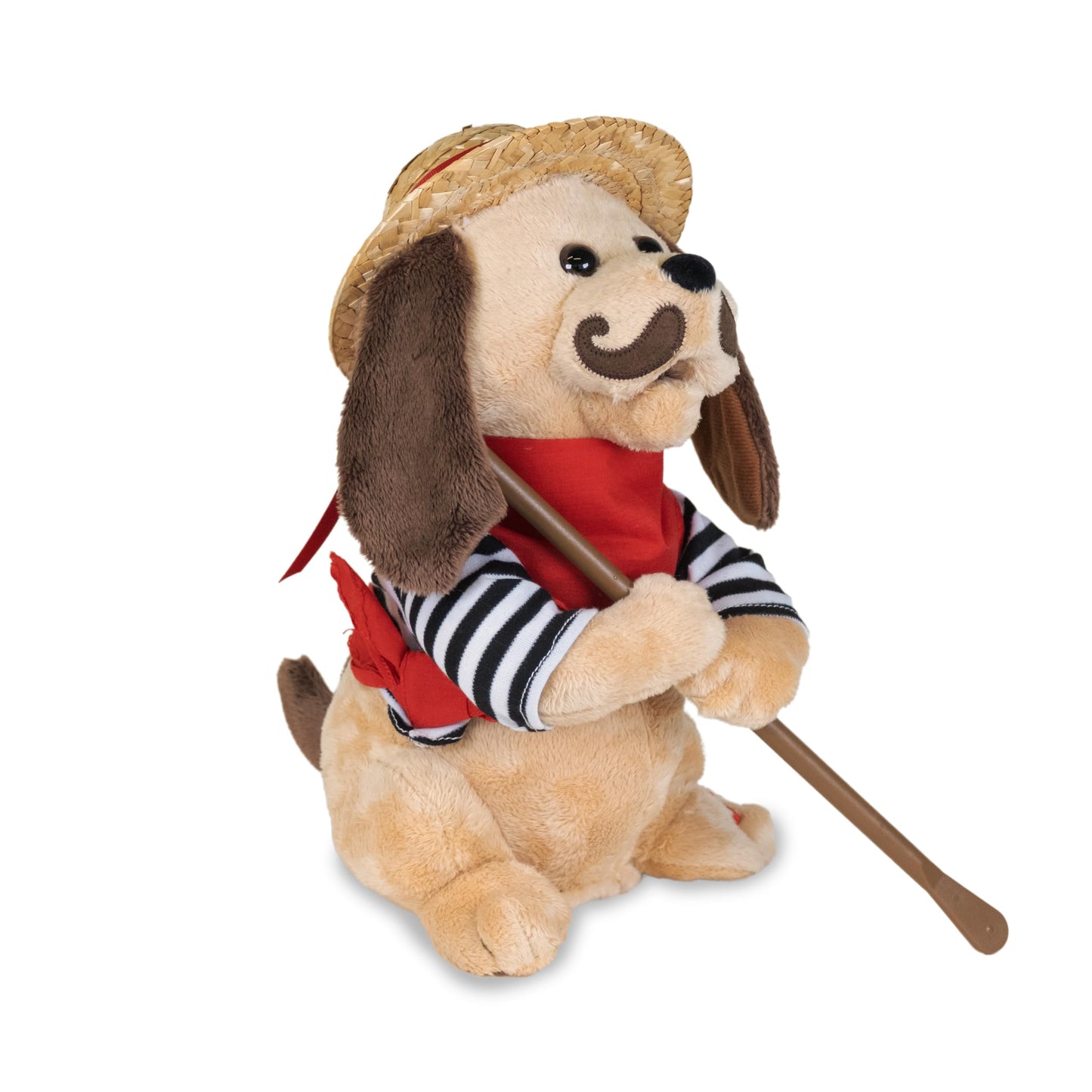 Singing Toy Puppy - Gondolomio | Animated Plush Italian Dog Sings 2 Songs "O Sole Mio" and Elvis Hit "It's Now or Never" | Funny Romantic Cute Valentine Gift | Great for Kids and Adults, 12 inches