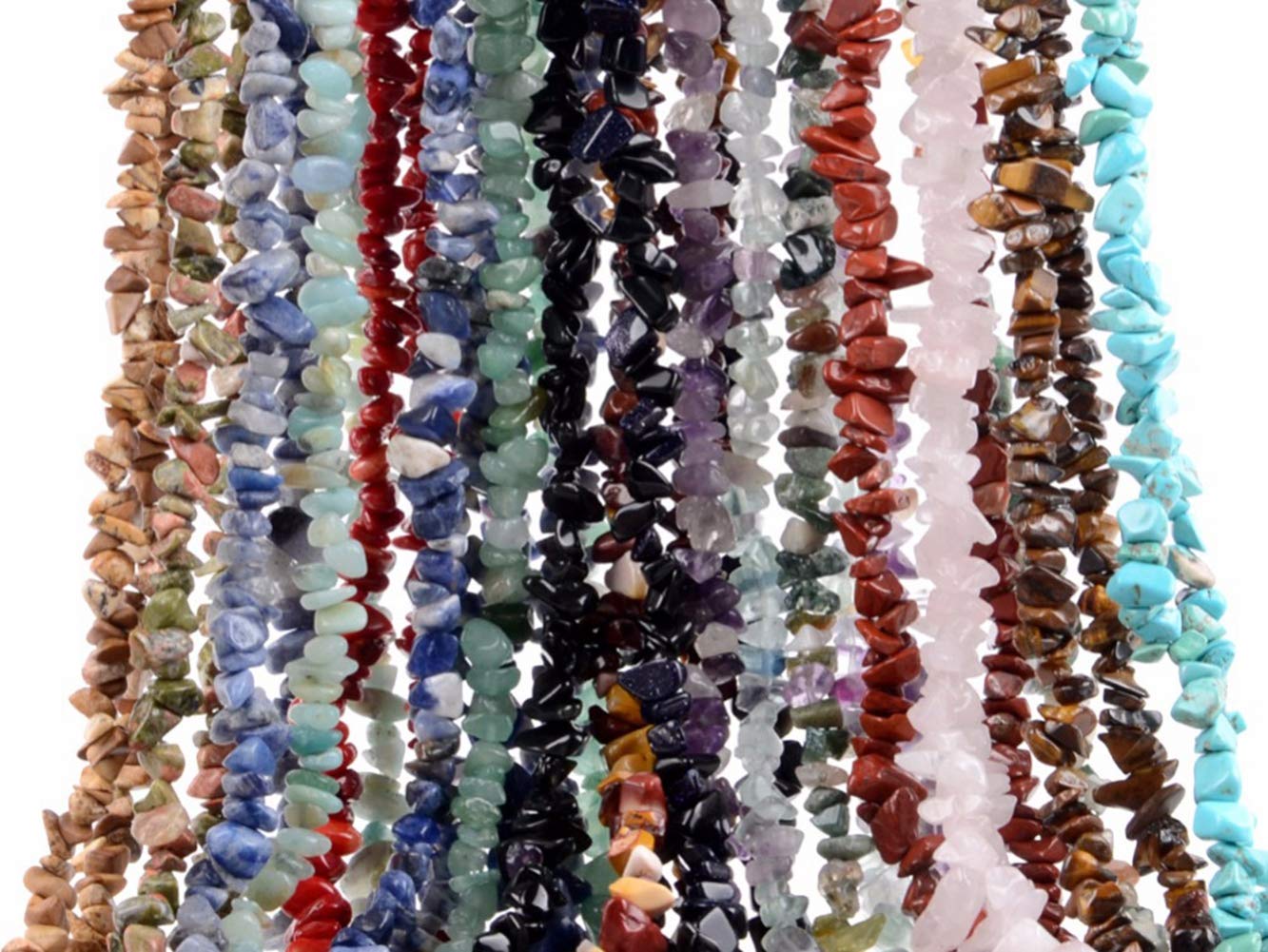 Natural Chip Stone Beads 5-8mm About 400 Pieces Irregular Gemstones Healing Crystal Loose Rocks Bead Hole Drilled DIY for Bracelet Jewelry Making Crafting (5-8mm, Aquamarine)
