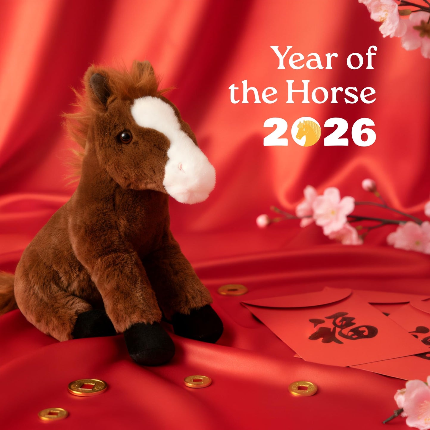 The Petting Zoo Horse Stuffed Animal Plushie, Gifts for Kids, Wild Onez Farm Animals, Horse Plush Toy 12 inches