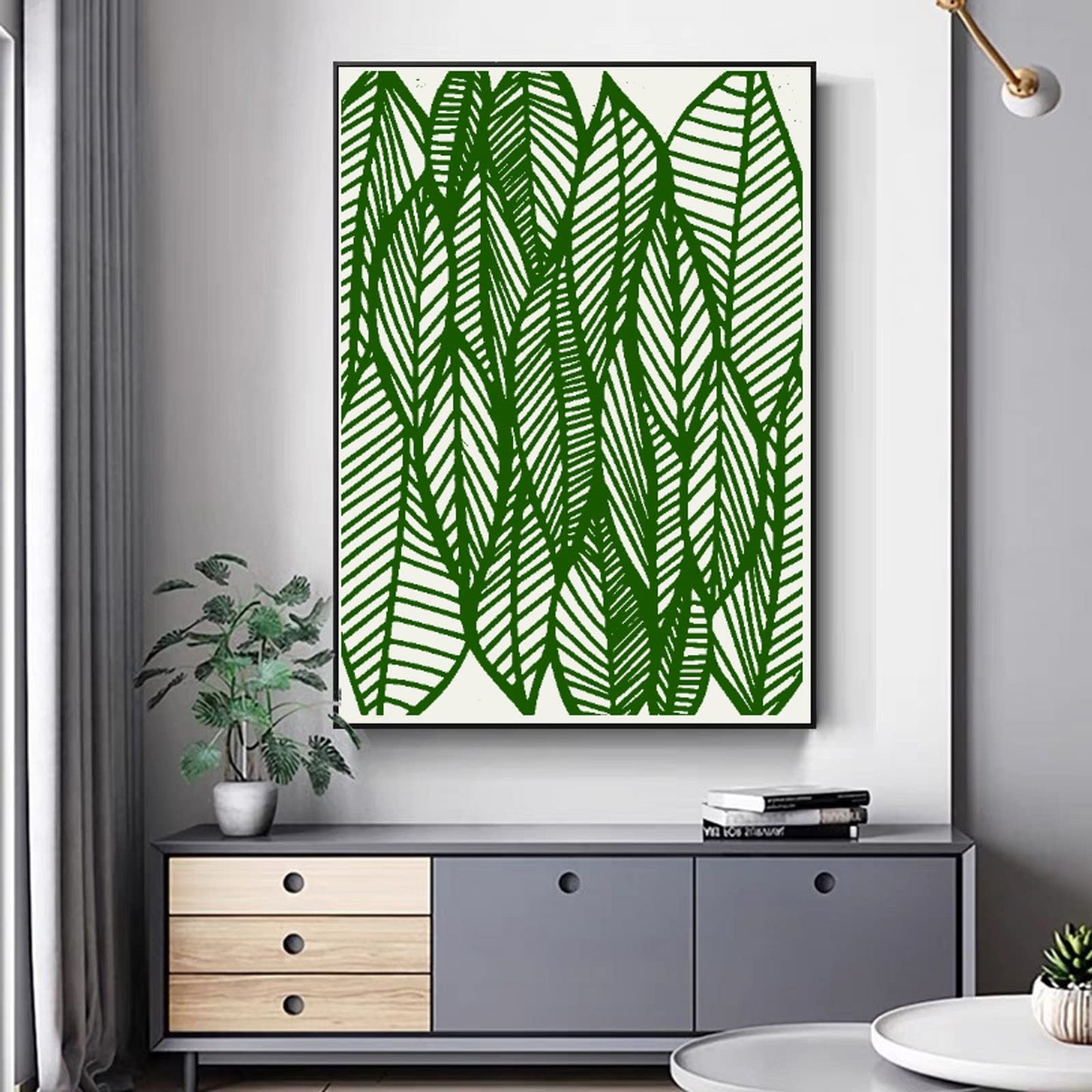 TIAMECH 6 Pcs A4 Reusable Geometric Stencils for Painting - Hollow Leaves & Abstract Curve Lines Texture Layering Templates, DIY Wall Art, Furniture, Scrapbook & Crafts