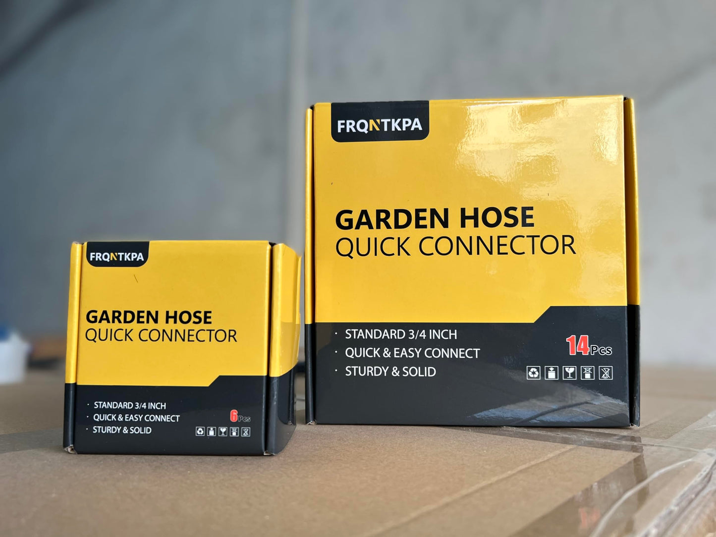 FRQNTKPA Garden Hose Quick Connector, No-Leak 3/4 Inch GHT Thread Fitting Water Hose Female Adapter and Male Adapter, Heavy-Duty Rust Resistant Brass Water Pipe Connect, Easy to Use (14 Pack ）