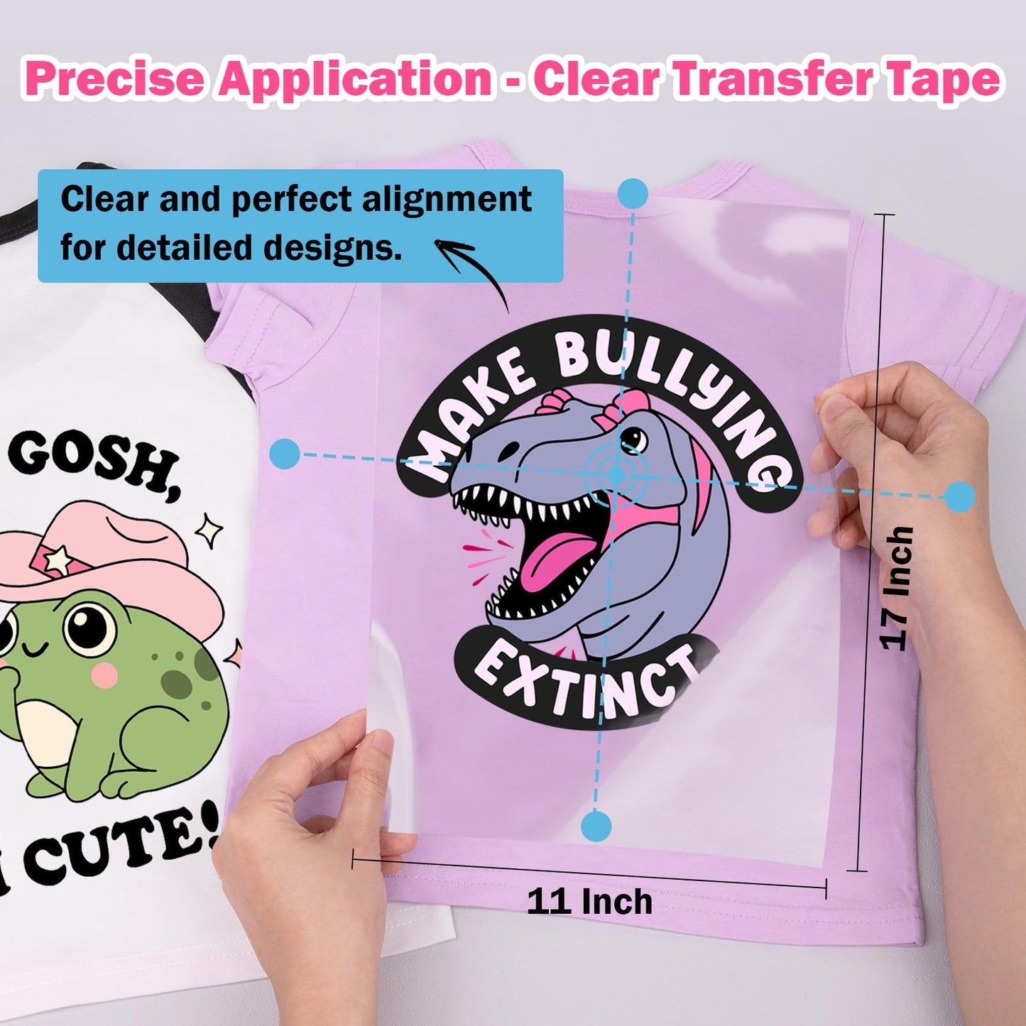 TECKWRAP Heat Transfer Mask for Heat Transfer Paper for T-Shirts 1 roll, 11.7" X 170" Masking Film Clear Iron on Transfer Tape for HTV Printable Heat Transfer Vinyl
