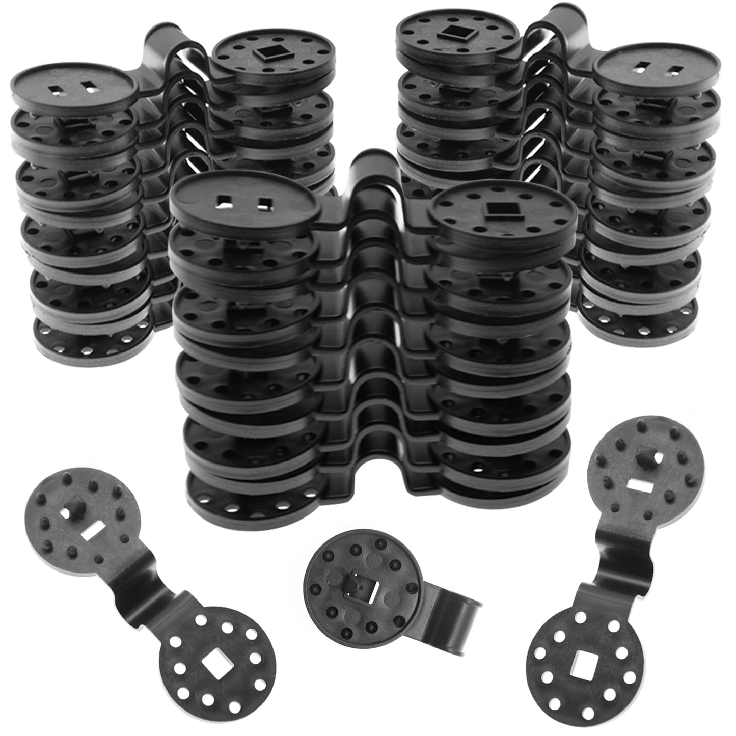 ZYLJHZ 100Pcs Shade Cloth Clips - Black Round Plastic Sun Shade Clip,Shade Cloth Heavy Duty Lock Grip for Sun Shade Net,Gardening Shade Cloth,Anti Bird Netting Windproof Awning Clamp