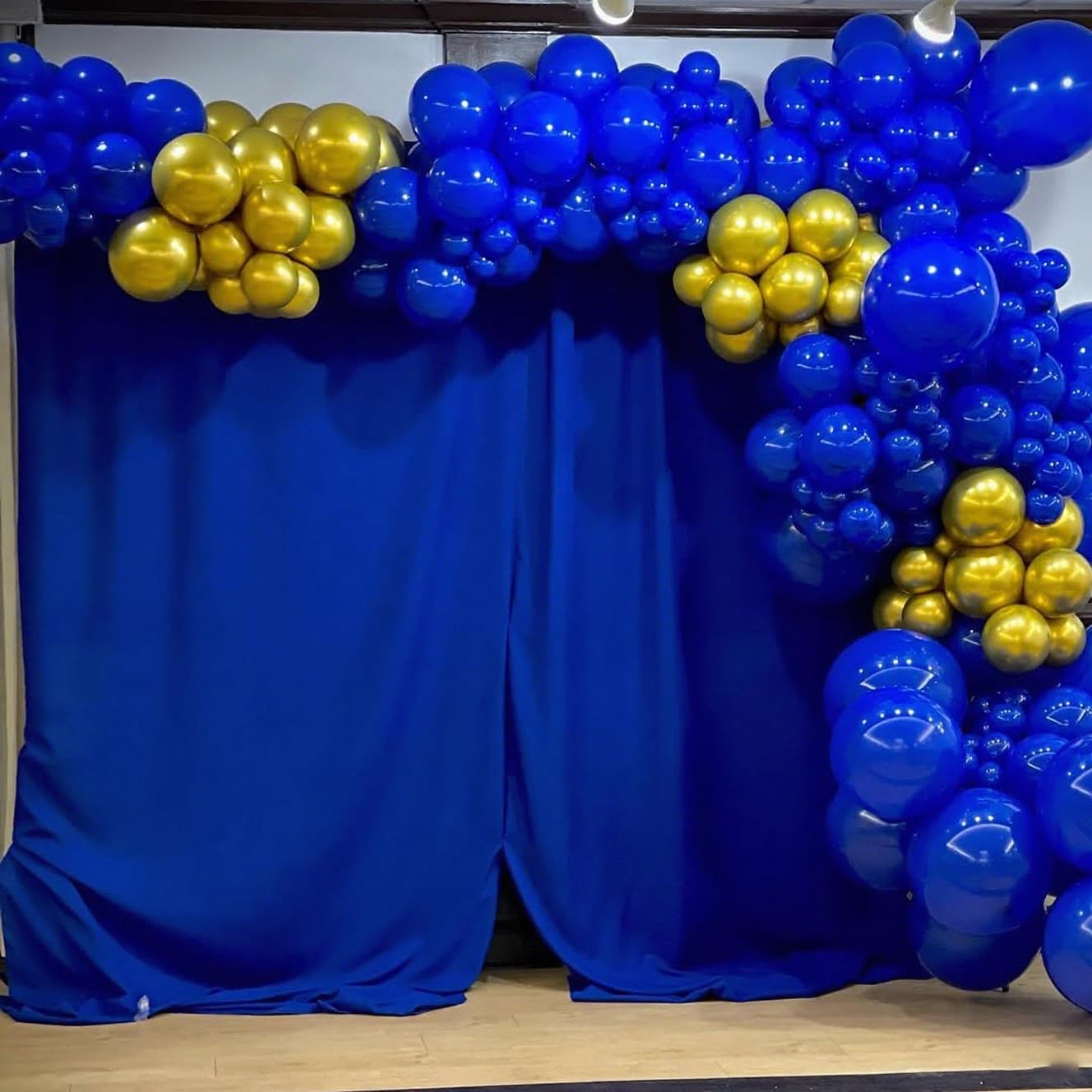 EICUECUE Navy Blue and Gold Balloons Garland Arch Kit with Stars 200Pcs -5 10 12 18 22 inch Balloon and Confetti Latex Balloons for 2025 Graduation Birthday Anniversary New Year Prom Party Decorations