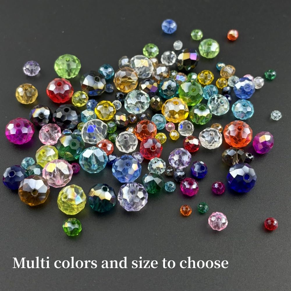 YHYPOCI 100pcs 8mm Crystal Glass Beads for Crafts Faceted Rondelle Glass Beads for Jewelry Making Crystal Spacer Beads for Necklaces Bracelets Earrings DIY Craft(Mint Green AB)