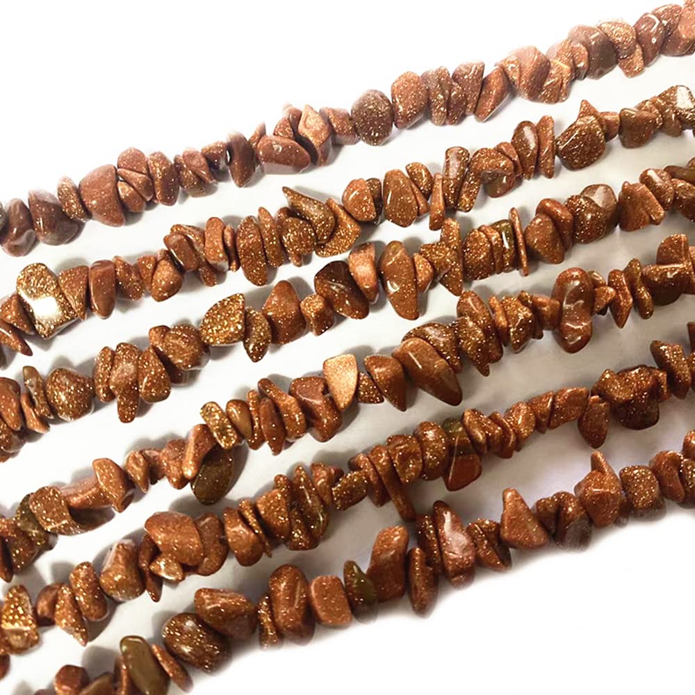 PLTbeads 7-8mm Natural Gold Sandstone Gemstone Chips Beads Healing Crystals Waist Bracelets Necklace Kit Irregular Stone DIY Crafts Design Jewelry Making