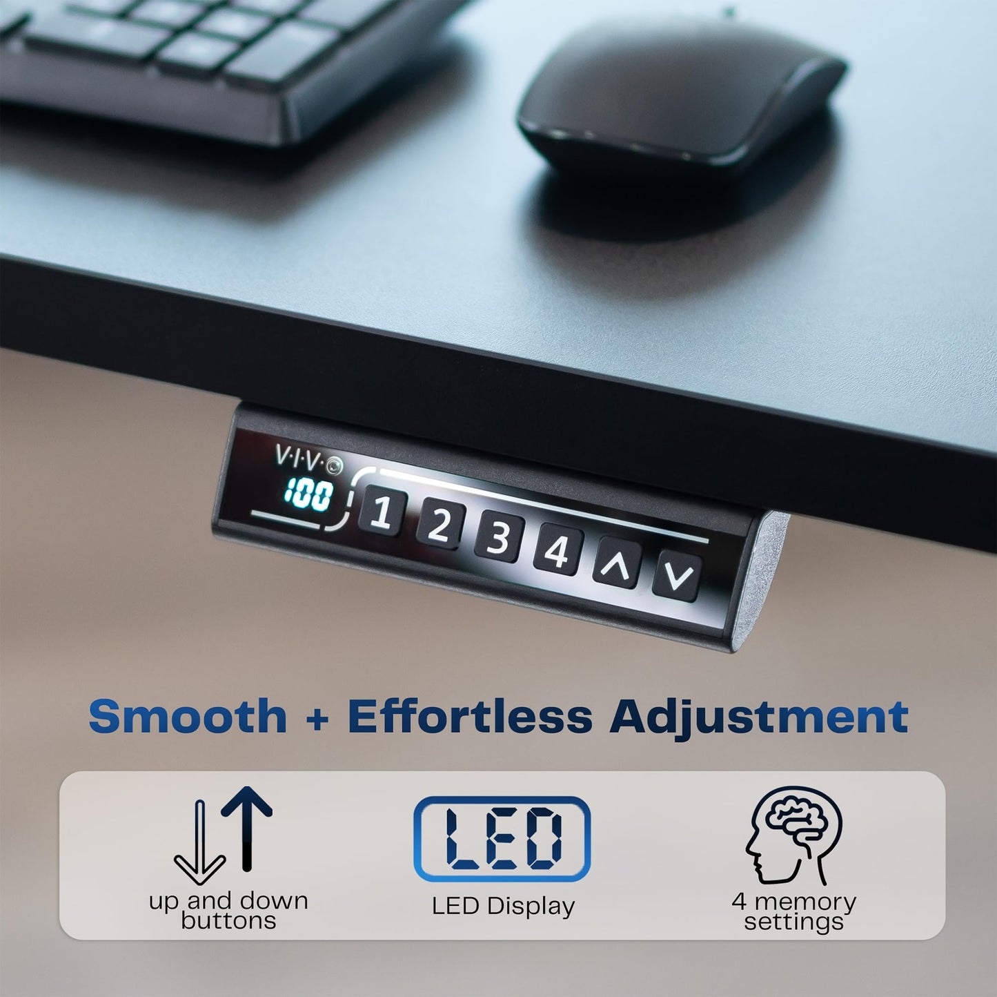 VIVO Electric Dry Erase 60 x 24 in Standing Desk, Memory Height Adjustment, 1B Series, Holds 220 lbs, Whiteboard Top Black Frame, DESK-KIT-1B6WE