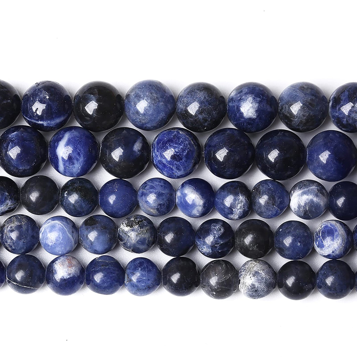 Natural Dark Blue Sodalite Stone Beads Round Loose Spacer Beads for Jewelry Making DIY Bracelet Assortments 90Pcs 4mm 1 Strand (4mm, Natural Blue Sodalite)