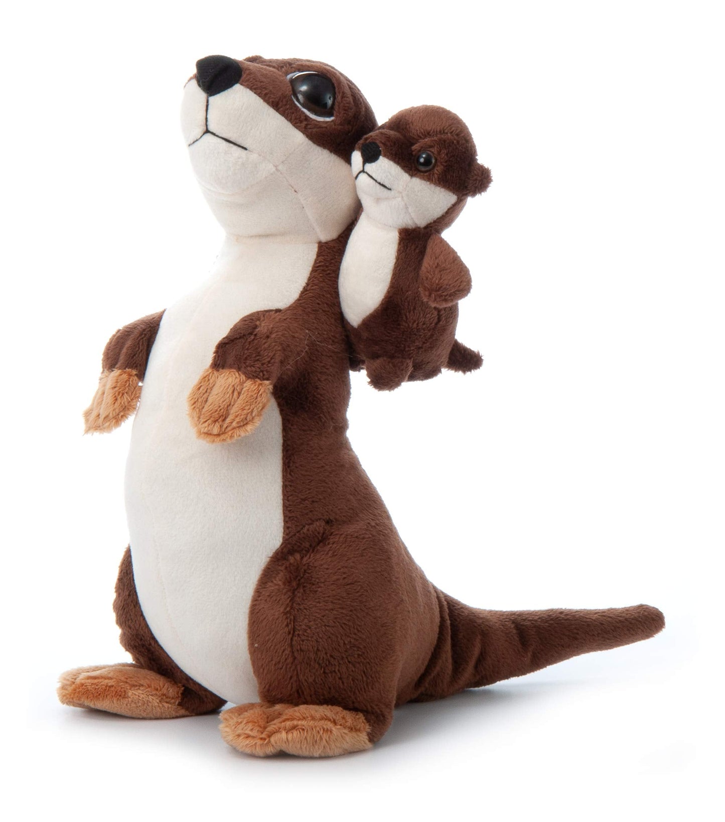 The Petting Zoo Mom and Baby River Otter Stuffed Animal, Gifts for Kids, Pocketz Zoo Animals, River Otter Plush Toy 11 inches