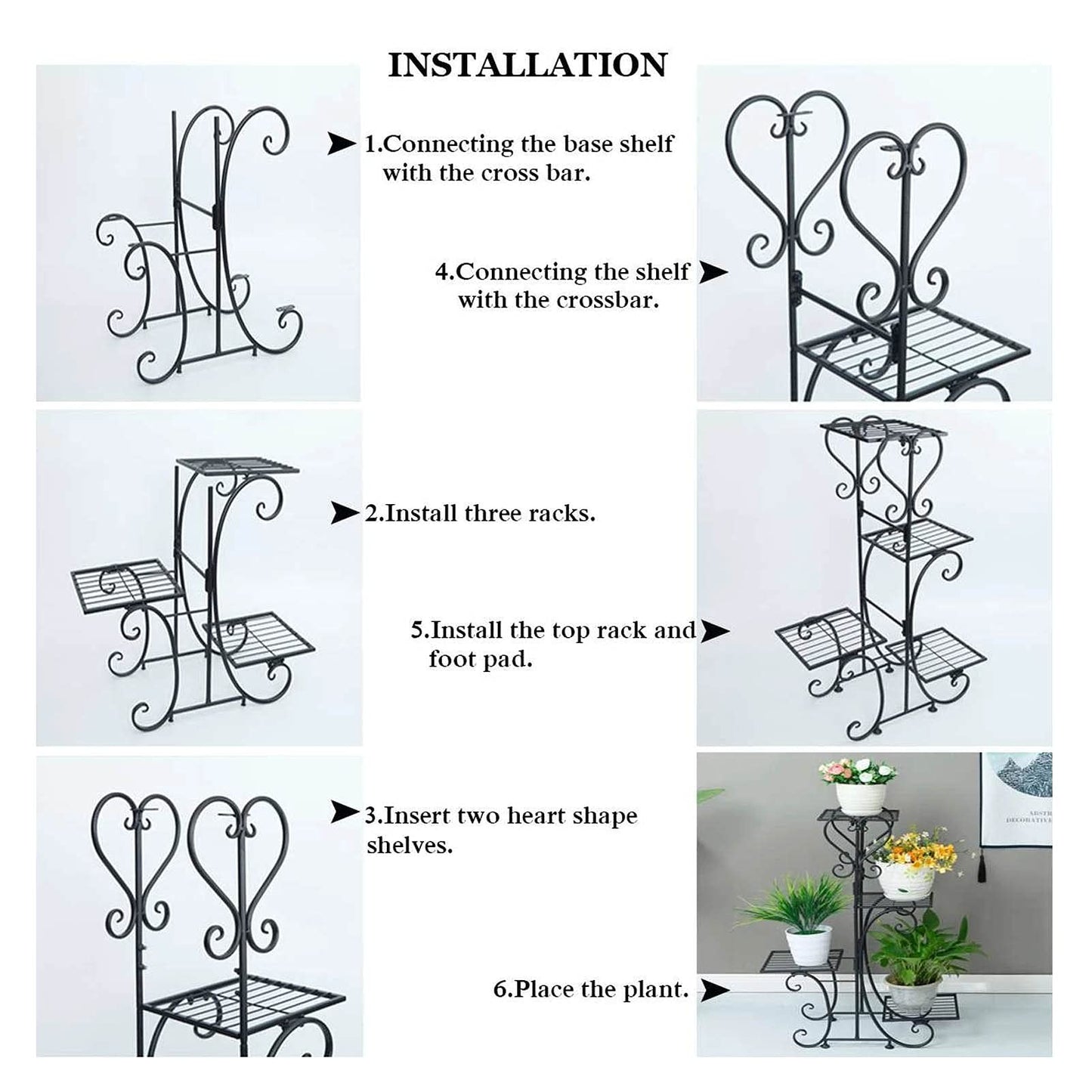 Xilin-872 Flower Stand/Flower Shelf Tricycle Plant Stand, Flower Pot Trolley, Bicycle Holder for Home, Garden, Patio, Plant Stand (Coffee)