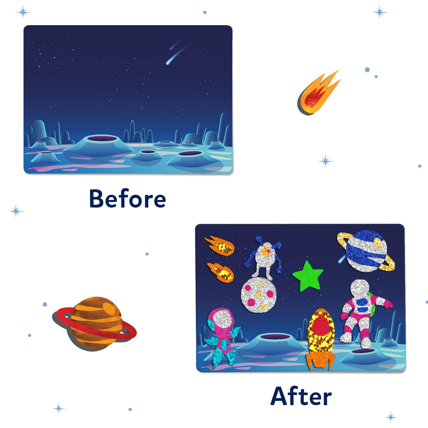 Skillmatics Foil Fun - Space, No Mess Art for Kids, Craft Kits & Supplies, DIY Creative Activity, Travel Toys, Gifts for Boys & Girls Ages 4, 5, 6, 7, 8, 9