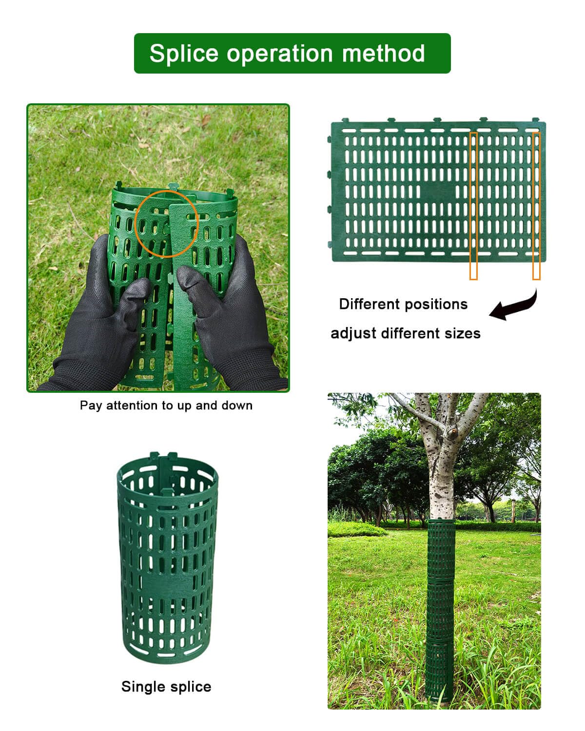 Tree Trunk Protector Guard - 6Pcs Splicable Bark Protectors, Breathable Wildlife Protection