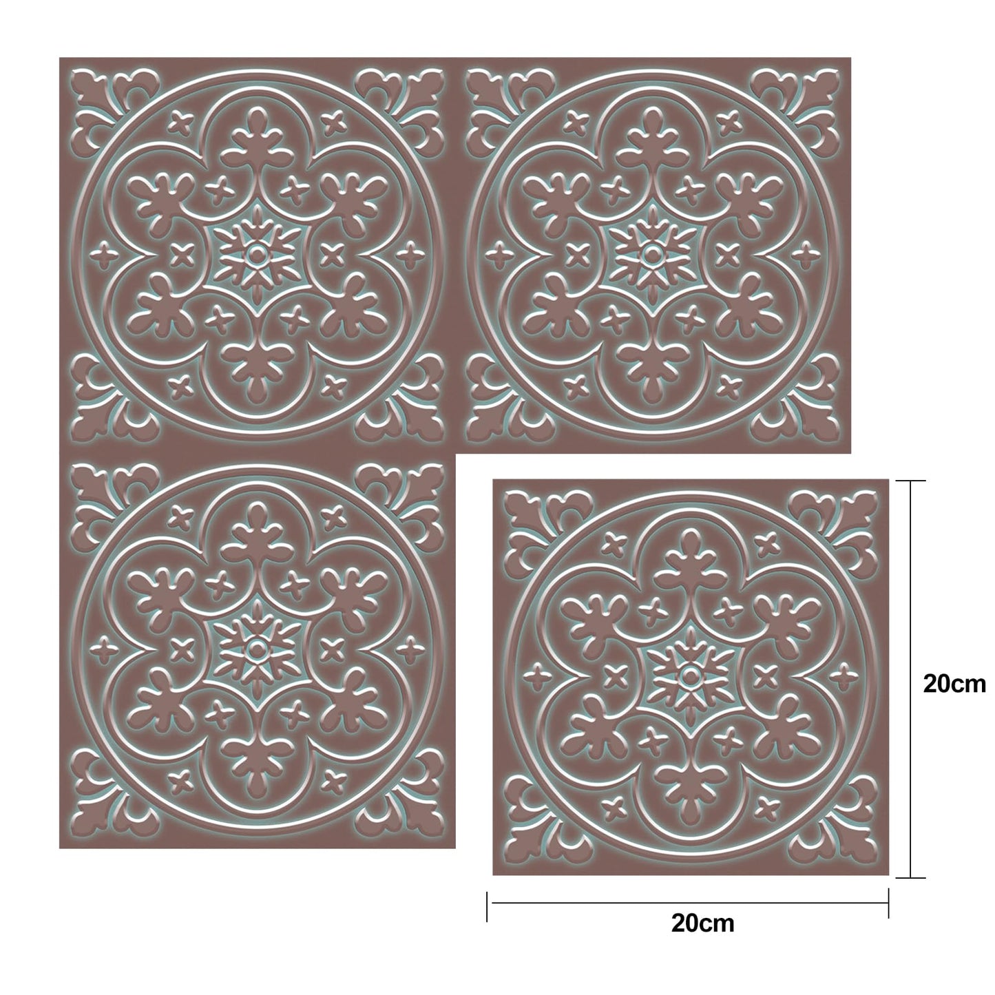 Peel and Stick Wall Tile Stickers Backsplash for Kitchen/Living Room/Bathroom in Metalic Design, 8x8 inch Pack of 10 Self Stick Paper Wall Tile Stickers for Your Home and DIY Projects (Bronzen)