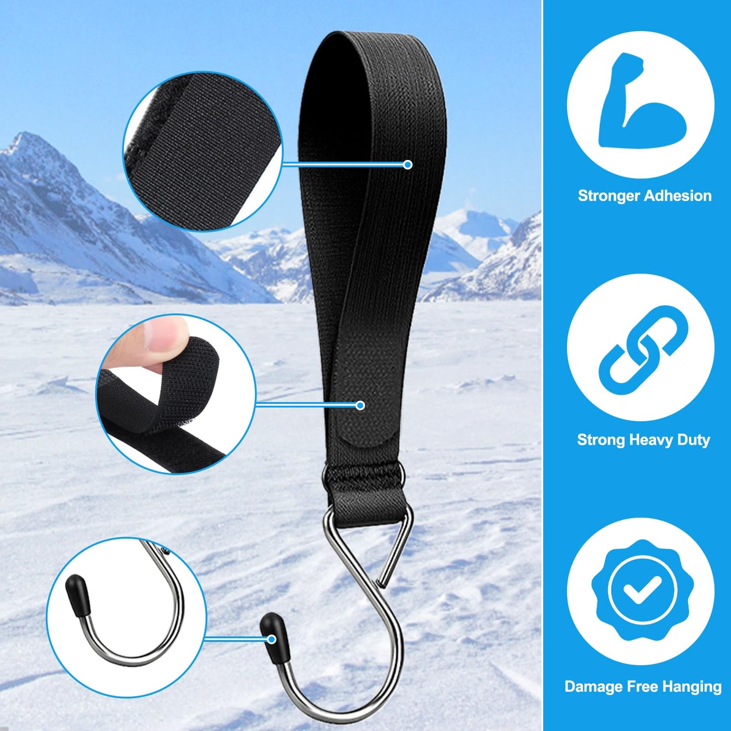 Vodolo 14PCS Ice Fishing Shelter Tent Hooks with Storage Box,Heavy Duty Ice Fishing Accessories and Equipment Gifts Must Haves for House Outdoor Camping Hunting