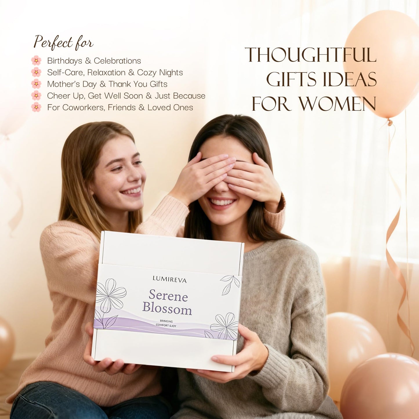Lumireva Care Gift Basket for Women – Hug in a Box with Blanket, Candle & Self-Care Gifts, Thoughtful Comfort & Love Gift for Her, Wife, Girlfriend or Mom