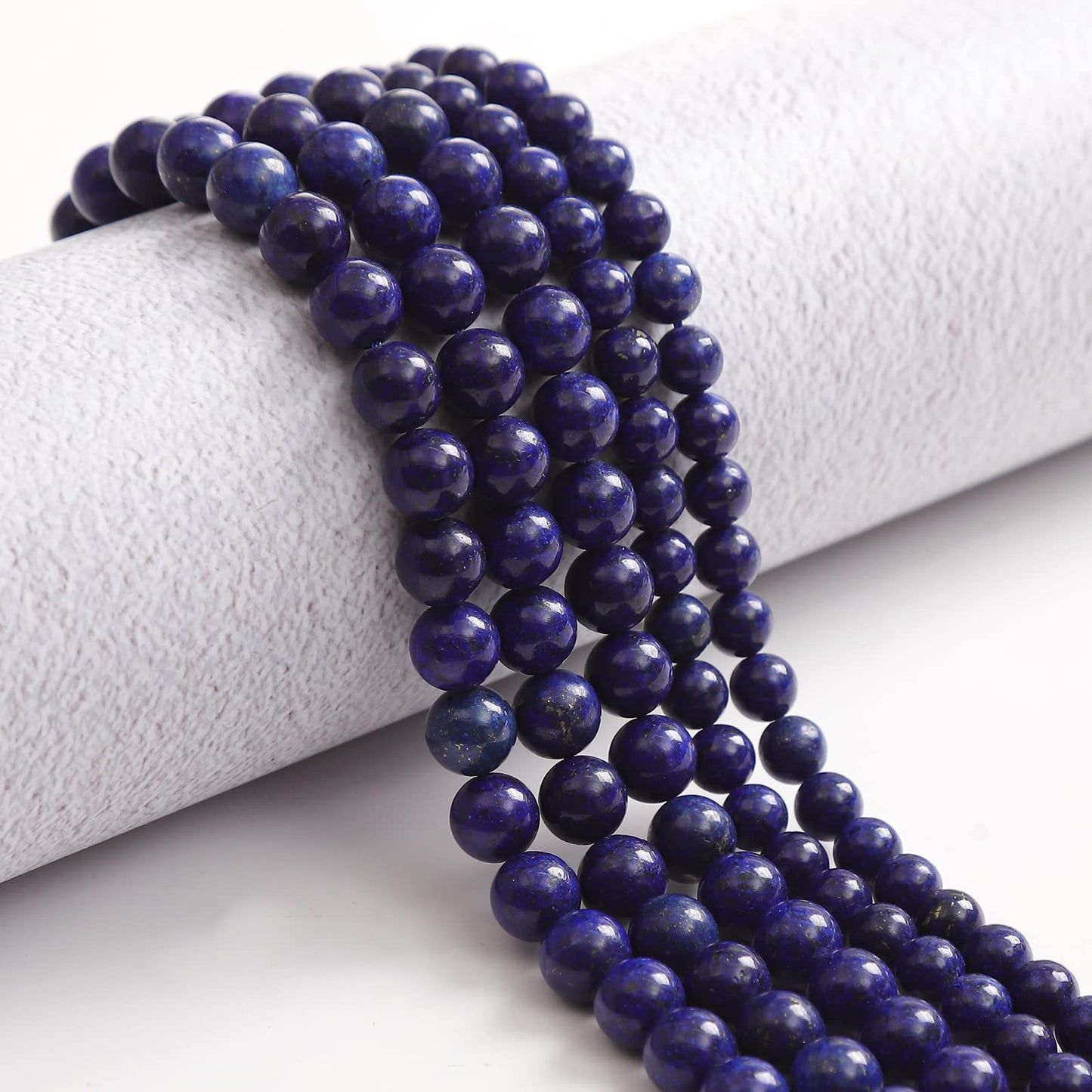 35pcs 10mm Natural Lapis Lazuli Gemstone Beads Energy Healing Crystal Round Loose Stone Beads for Jewelry Making, DIY Bracelets Necklaces