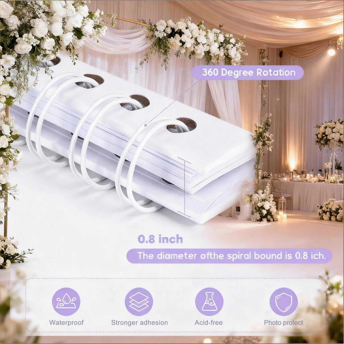 Wukfuiui Letters to The Bride Scrapbook 8 x 8 Inch Wedding Photo Album Kit DIY Guest Book for Bride with Metallic Pens Pearl Stickers Bows Memory Book with Thick Paper for Letters, Bridal Shower Gifts
