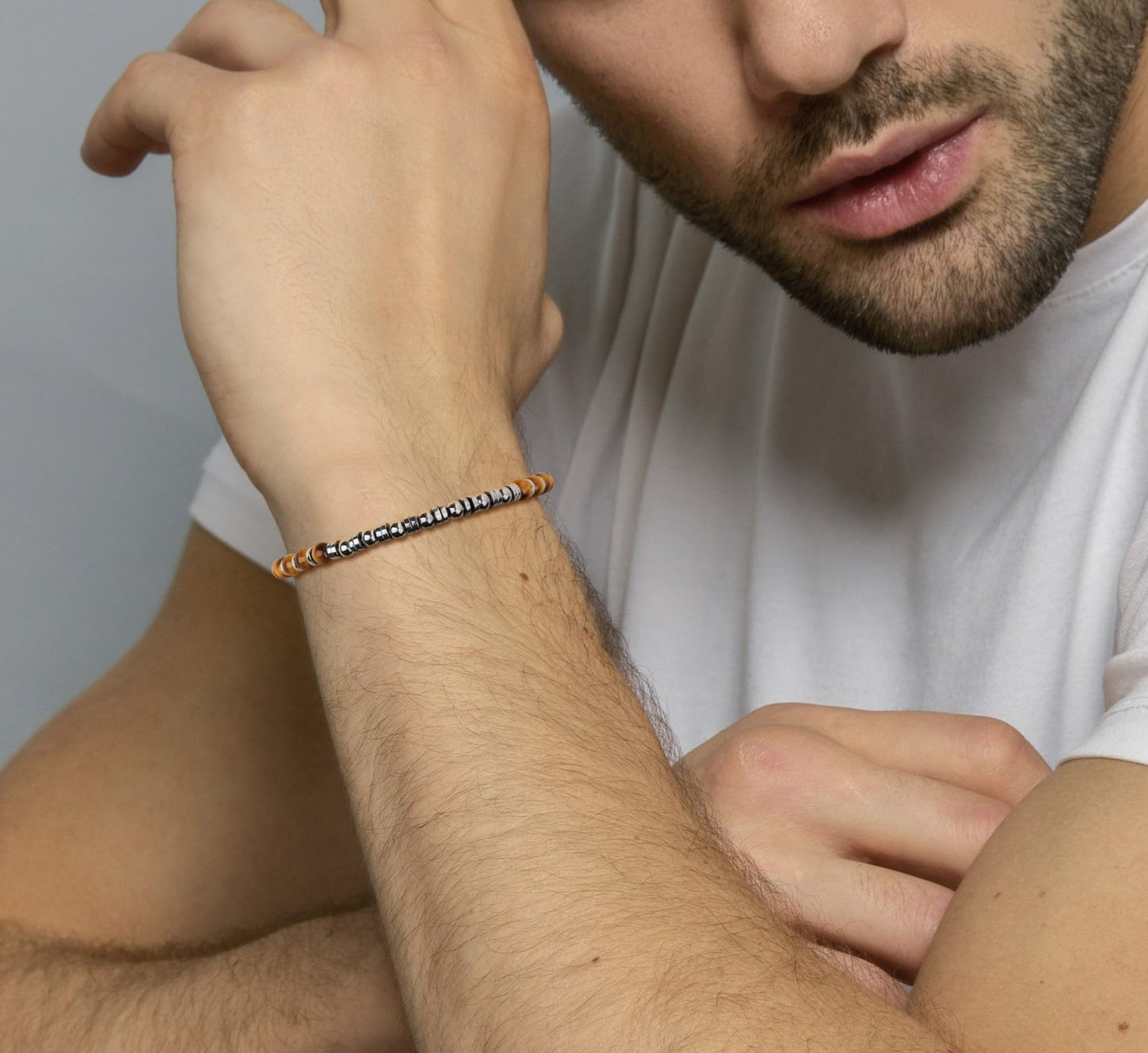GAVU Men’s Hematite Tiger Eye Bracelet, Natural Crystal Beads Bracelet for Men