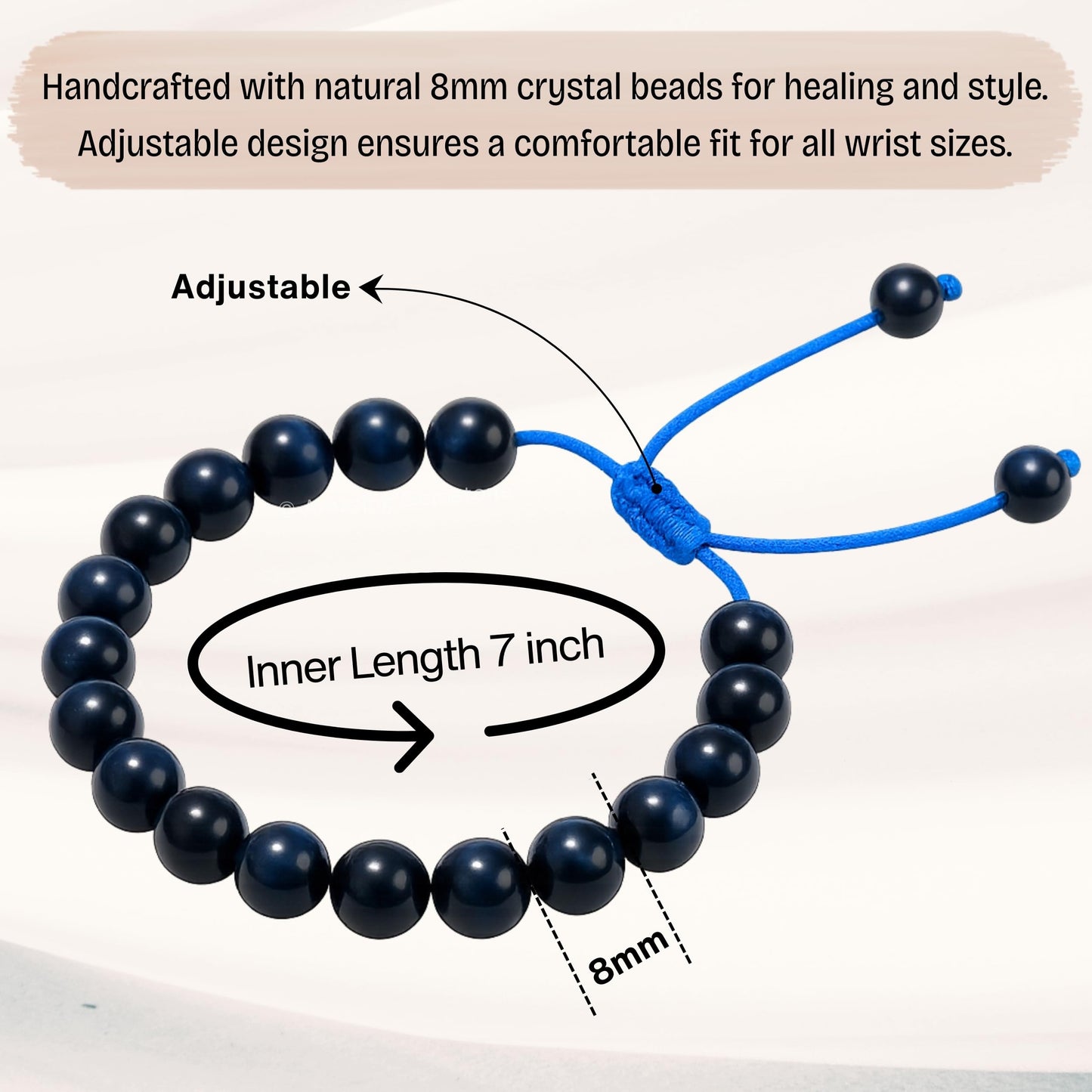 Amazing Gemstone Blue Tiger Eye Bracelet for Women Men's Gifts - Protection Healing Crystal Bracelet - 8mm Gemstone Beaded Adjustable Bracelet Pulseras Para Hombres Mujer Stocking Stuffers