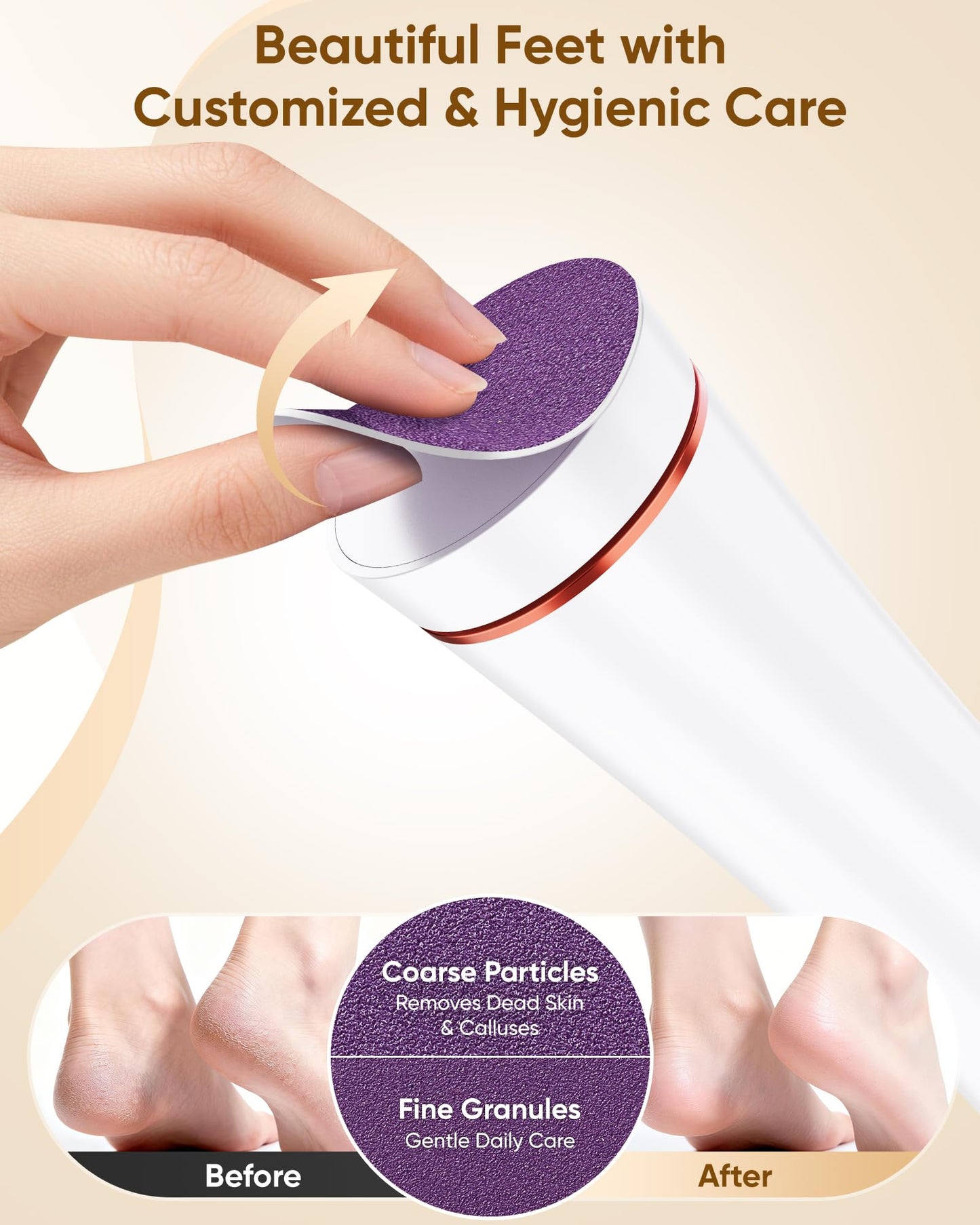 Electric Foot Callus Remover, 3-Speed Rechargeable Cordless Electronic Foot File with Moisturizing Balm, Electric Callus Remover Kit for Dead Skin, Birthday & Mothers Day Gifts for Women Mom