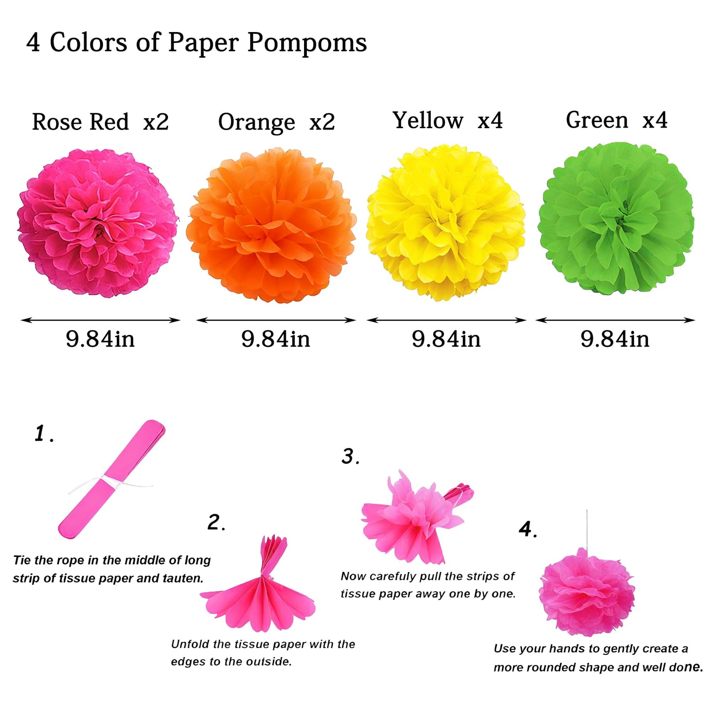 Naimo Hanging Party Decorations Set Paper Flower Pom Poms Banner Flag Dots Garland Paper Fan Wall Decor for Brithday Baby Shower Wedding Graduation