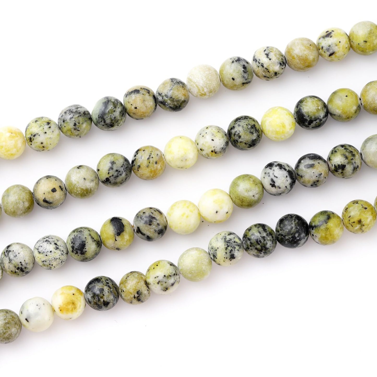 8mm 45pcs DIY Natural Yellow Turquoise Stone Beads Round Healing Crystal Gemstone Loose Beads for Jewelry Making Handmade Bracelet Necklace