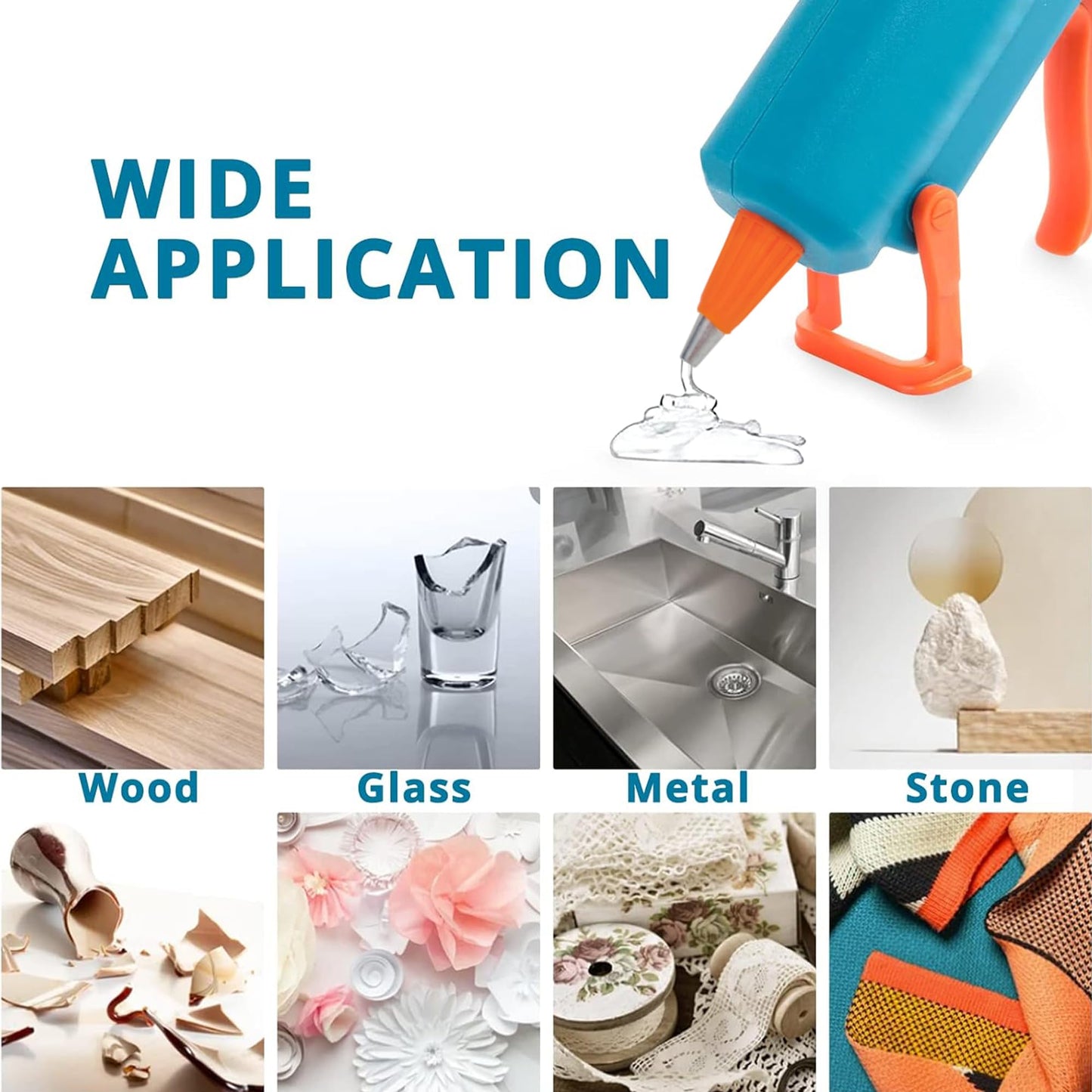 Tilswall Hot Glue Gun Kit with 30 Premius Glue Sticks（130mm x 7mm）, Fast Preheating Hot Melt, High Temp Mini Glue Gun for School Crafts, DIY, Home Repaire (50W)