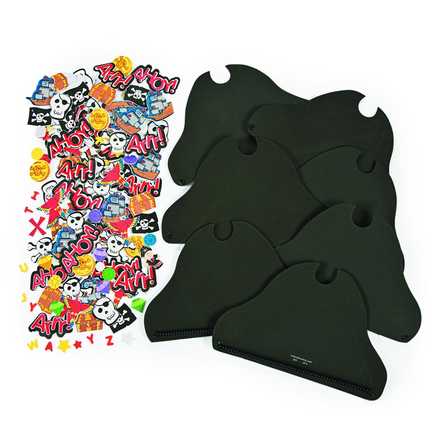 Fun Express Foam Pirate Hat Craft Kit for Kids - 12 Pack Pirate Accessories for Pirate Party Favors, Birthday Decorations & Costume Dress Up | DIY Pirate Hats Bulk Set for Themed Events & Classroom