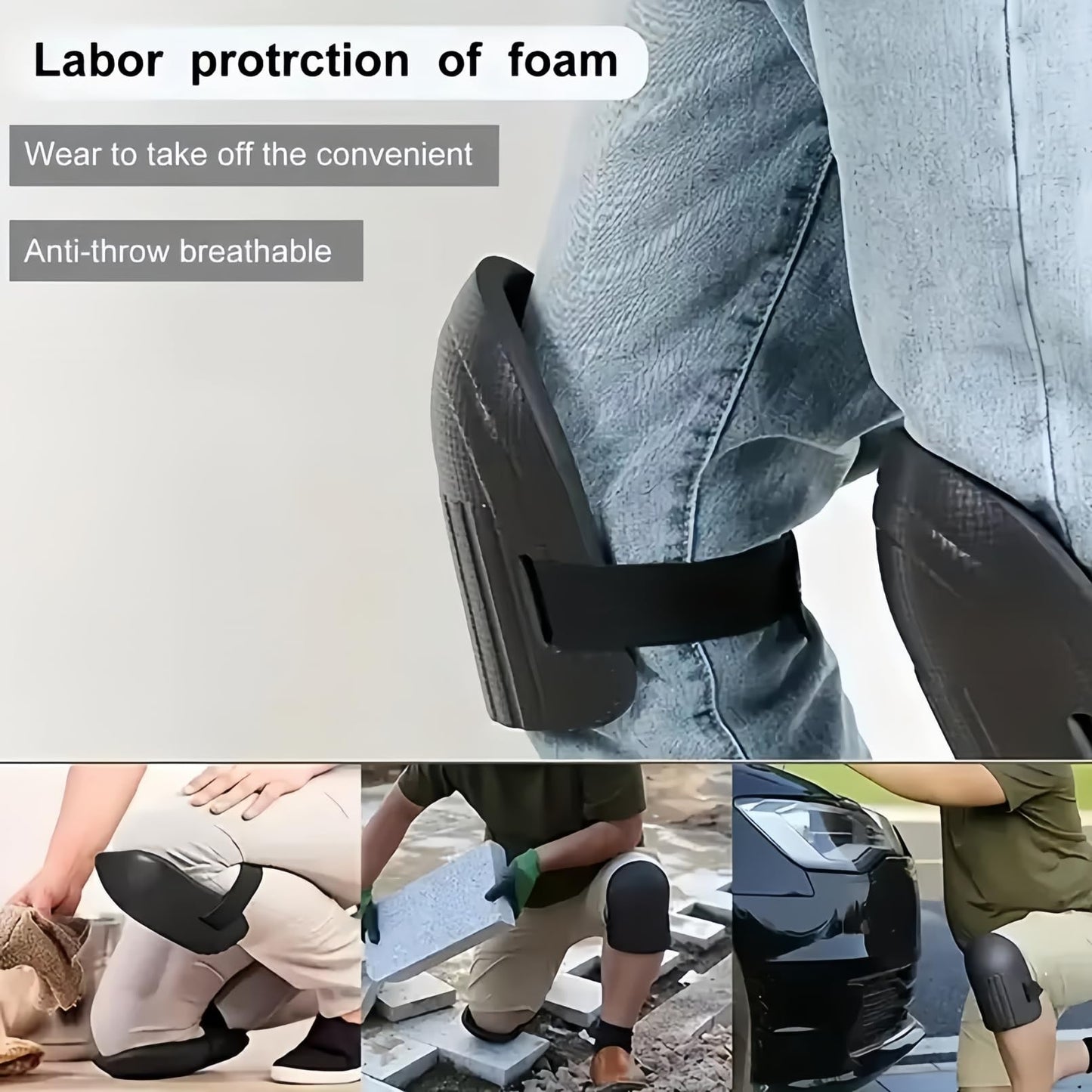 Kenhihi Gardening Knee Pads for Women and Men - Lightweight Waterproof Foam, and Easy Fit Knee Pads for Gardening with Adjustable Hook'n'Loop Straps - Perfect Womens for Work (Blue)